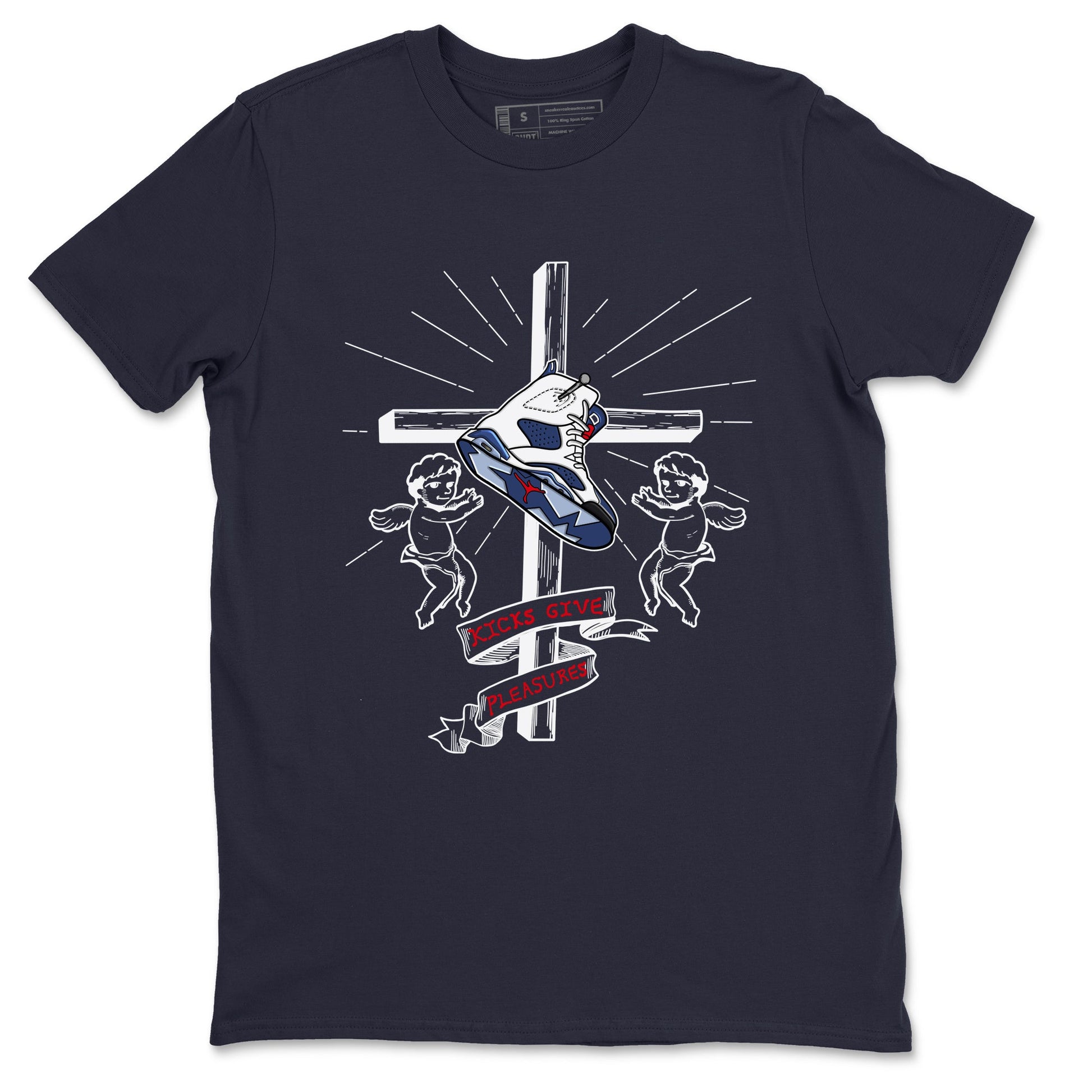 6s White And Midnight Navy shirts to match jordans Kicks Give Pleasures sneaker match tees Air Jordan 6 White And Midnight Navy SNRT Sneaker Tees streetwear brand Navy 2 unisex cotton tee