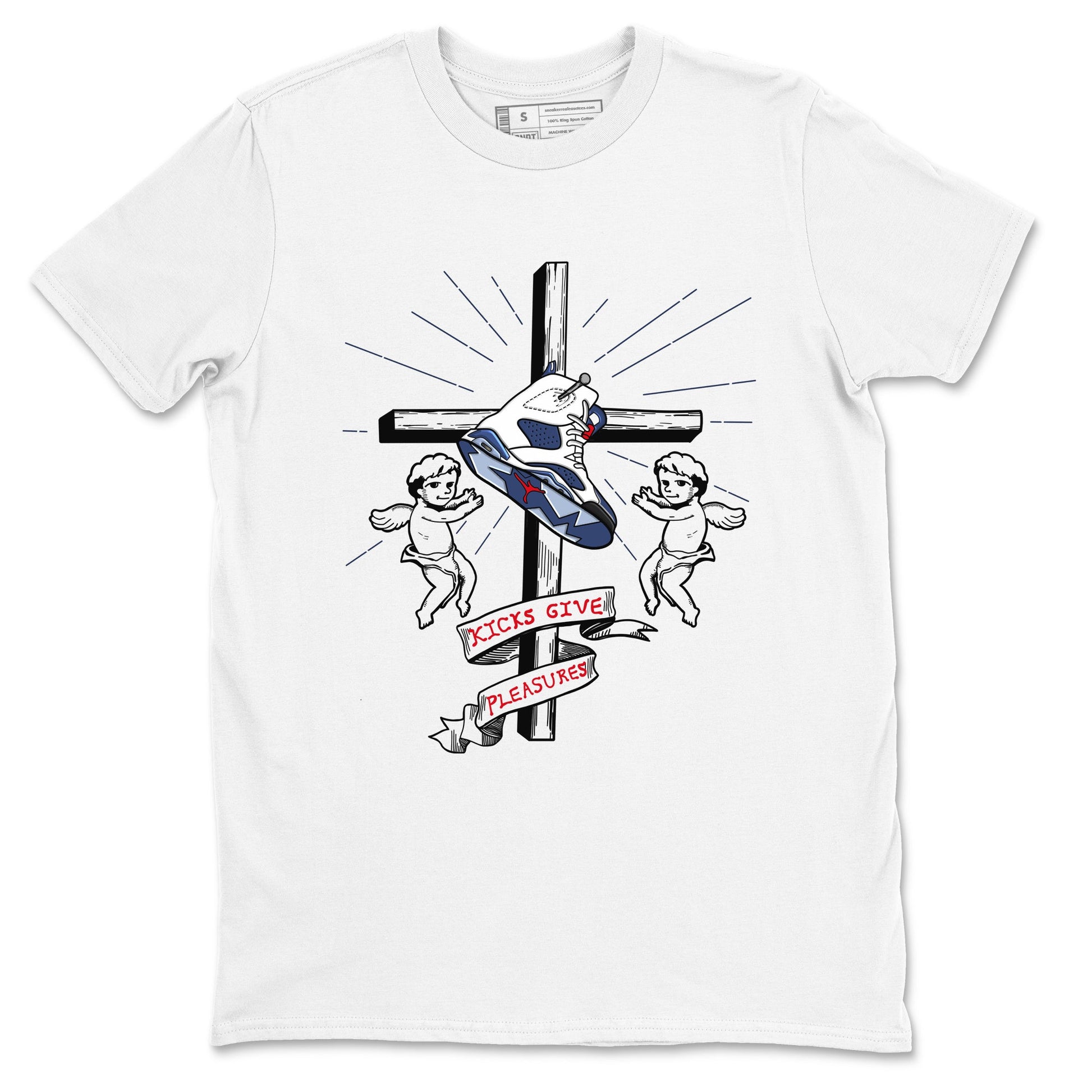 6s White And Midnight Navy shirts to match jordans Kicks Give Pleasures sneaker match tees Air Jordan 6 White And Midnight Navy SNRT Sneaker Tees streetwear brand White 2 unisex cotton tee