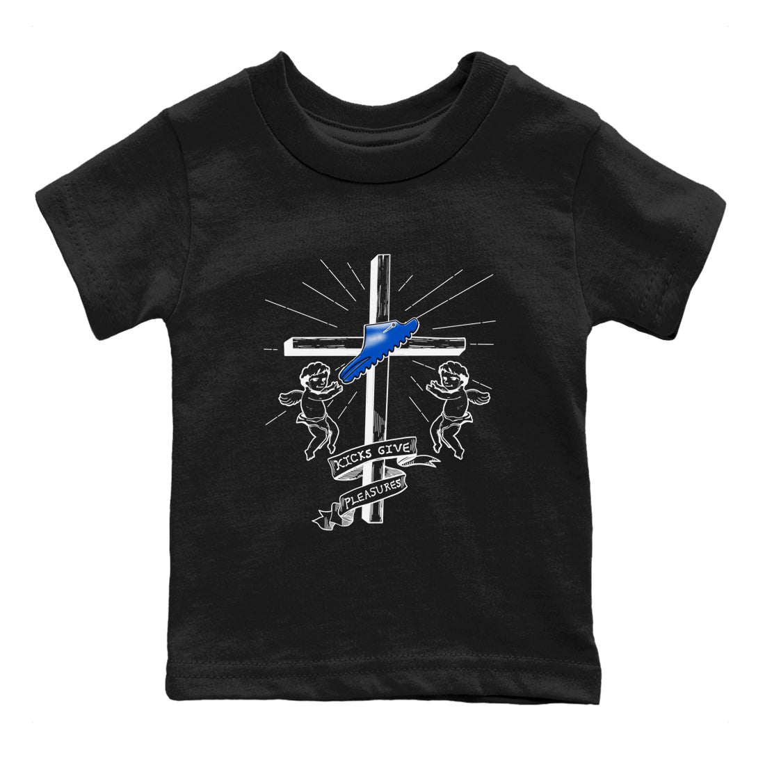 Yeezy Slide Azure shirts to match jordans Kicks Give You Pleasures sneaker match tees Yeezy Slide Azure SNRT Sneaker Tees streetwear brand Baby and Youth Black 2 cotton tee