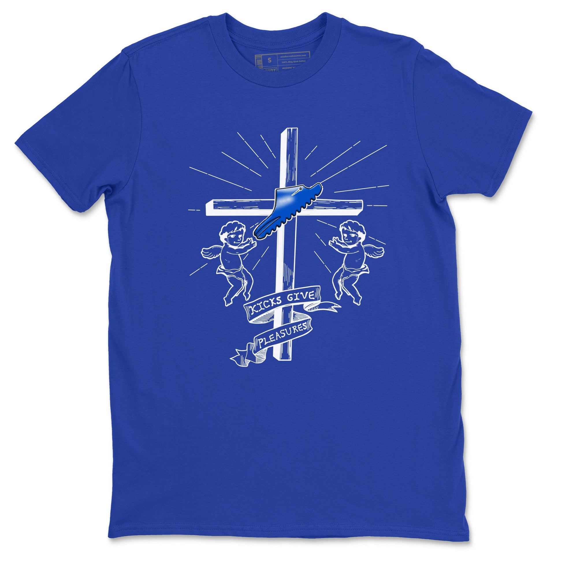 Yeezy Slide Azure shirts to match jordans Kicks Give You Pleasures sneaker match tees Yeezy Slide Azure SNRT Sneaker Tees streetwear brand Royal Blue 2 unisex cotton tee