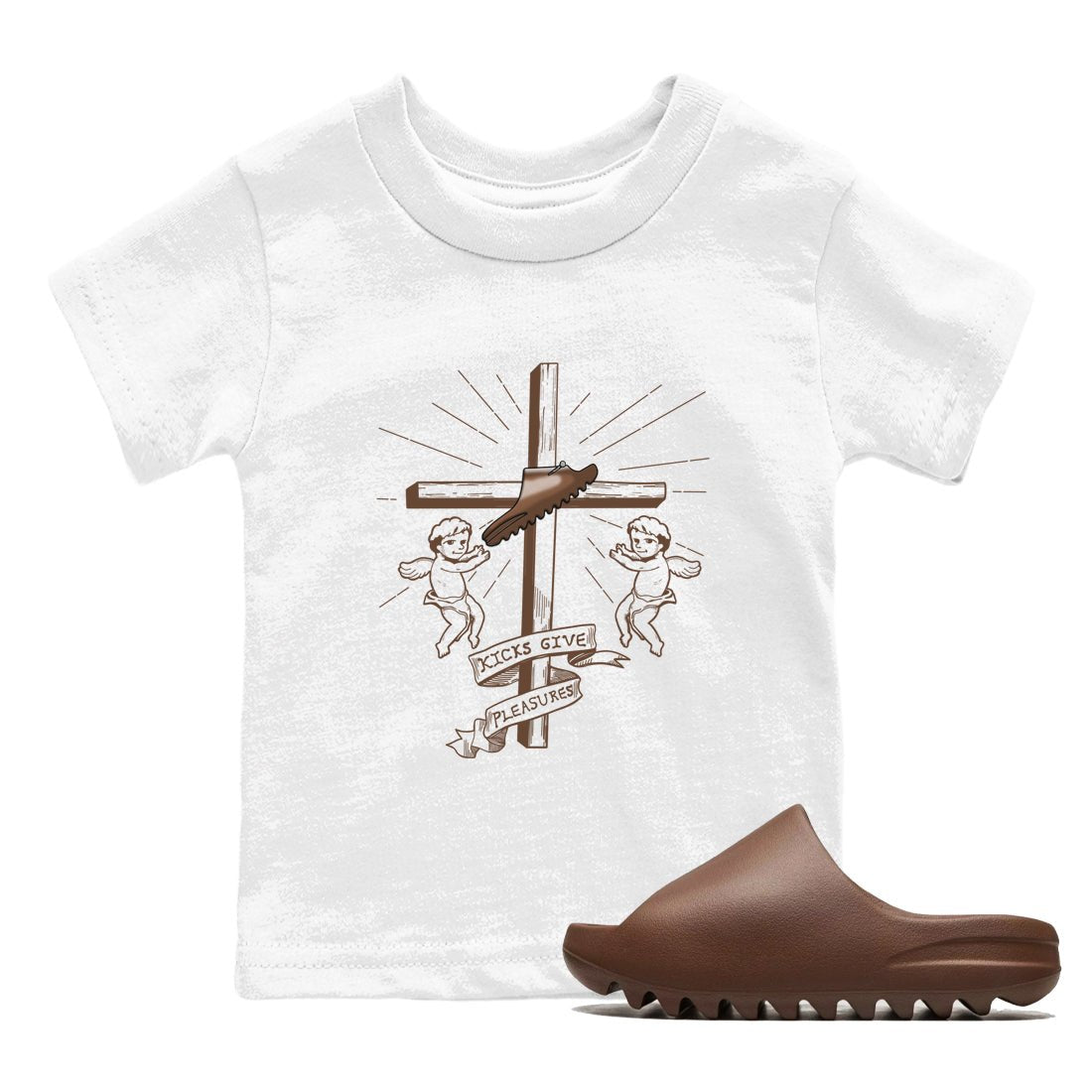 Yeezy Slide Flax shirts to match jordans Kicks Give You Pleasures sneaker match tees Yeezy Slide Flax SNRT Sneaker Tees streetwear brand Baby and Youth White 1 cotton tee