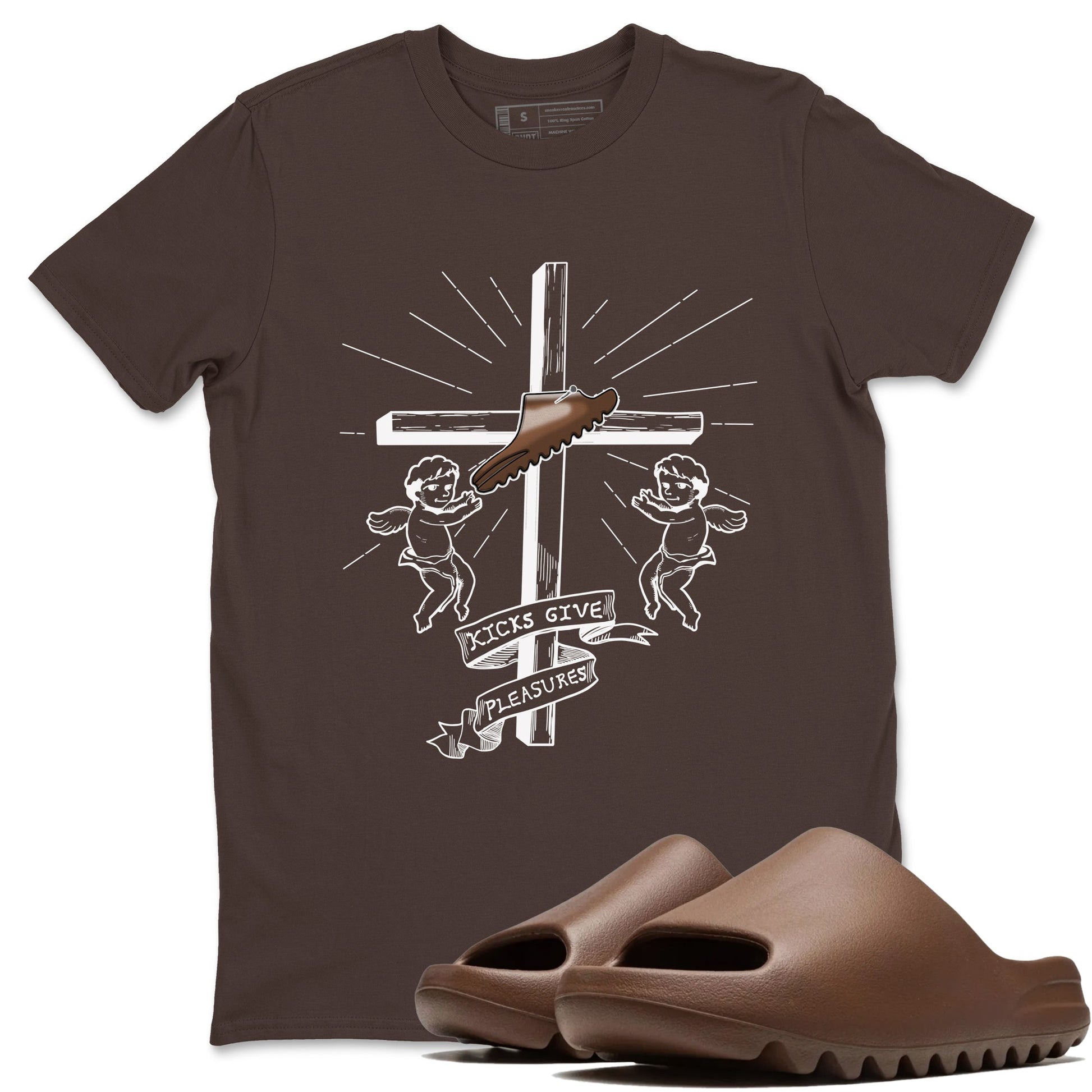 Yeezy Slide Flax shirts to match jordans Kicks Give You Pleasures sneaker match tees Yeezy Slide Flax SNRT Sneaker Tees streetwear brand Dark Chocolate 1 unisex cotton tee