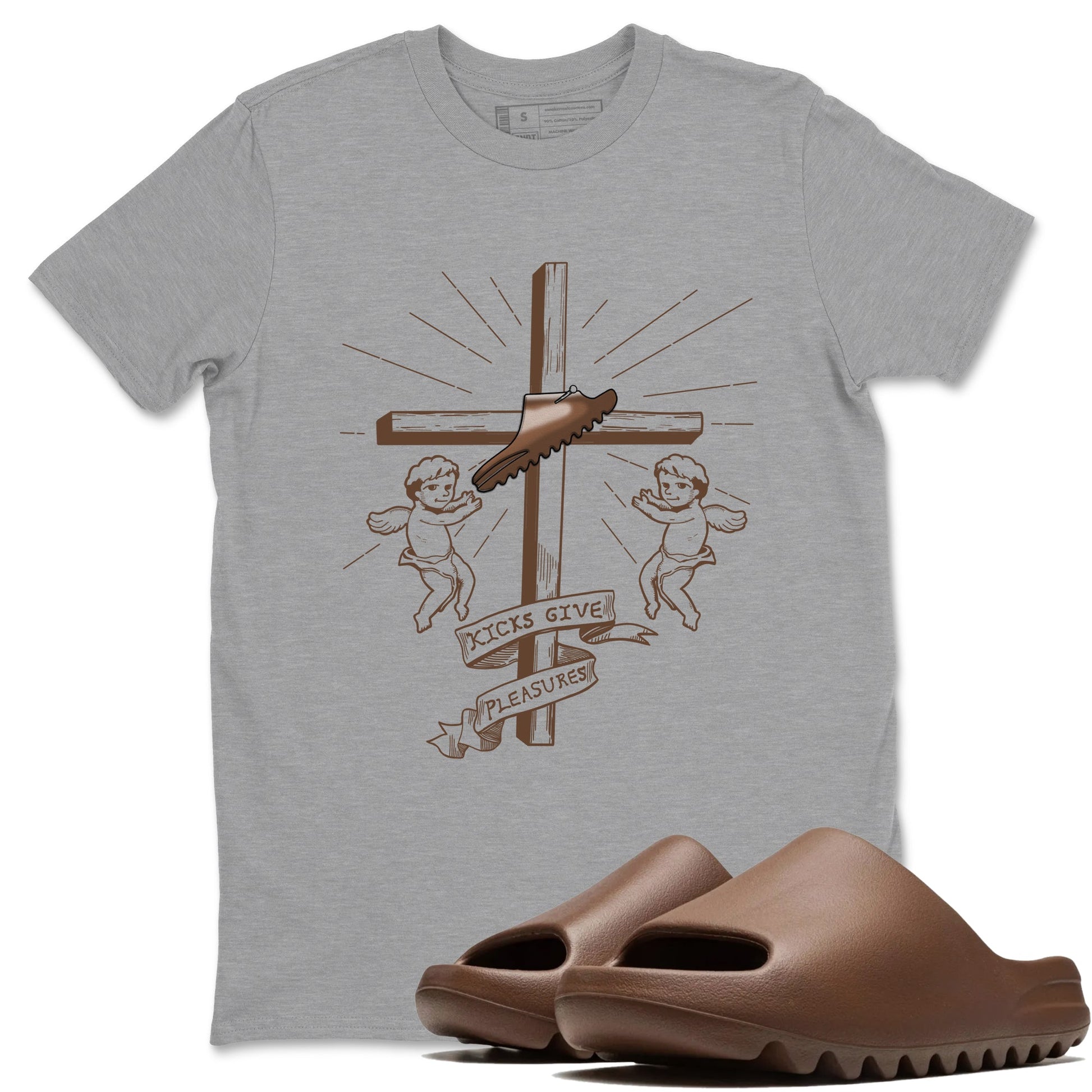 Yeezy Slide Flax shirts to match jordans Kicks Give You Pleasures sneaker match tees Yeezy Slide Flax SNRT Sneaker Tees streetwear brand Heather Grey 1 unisex cotton tee