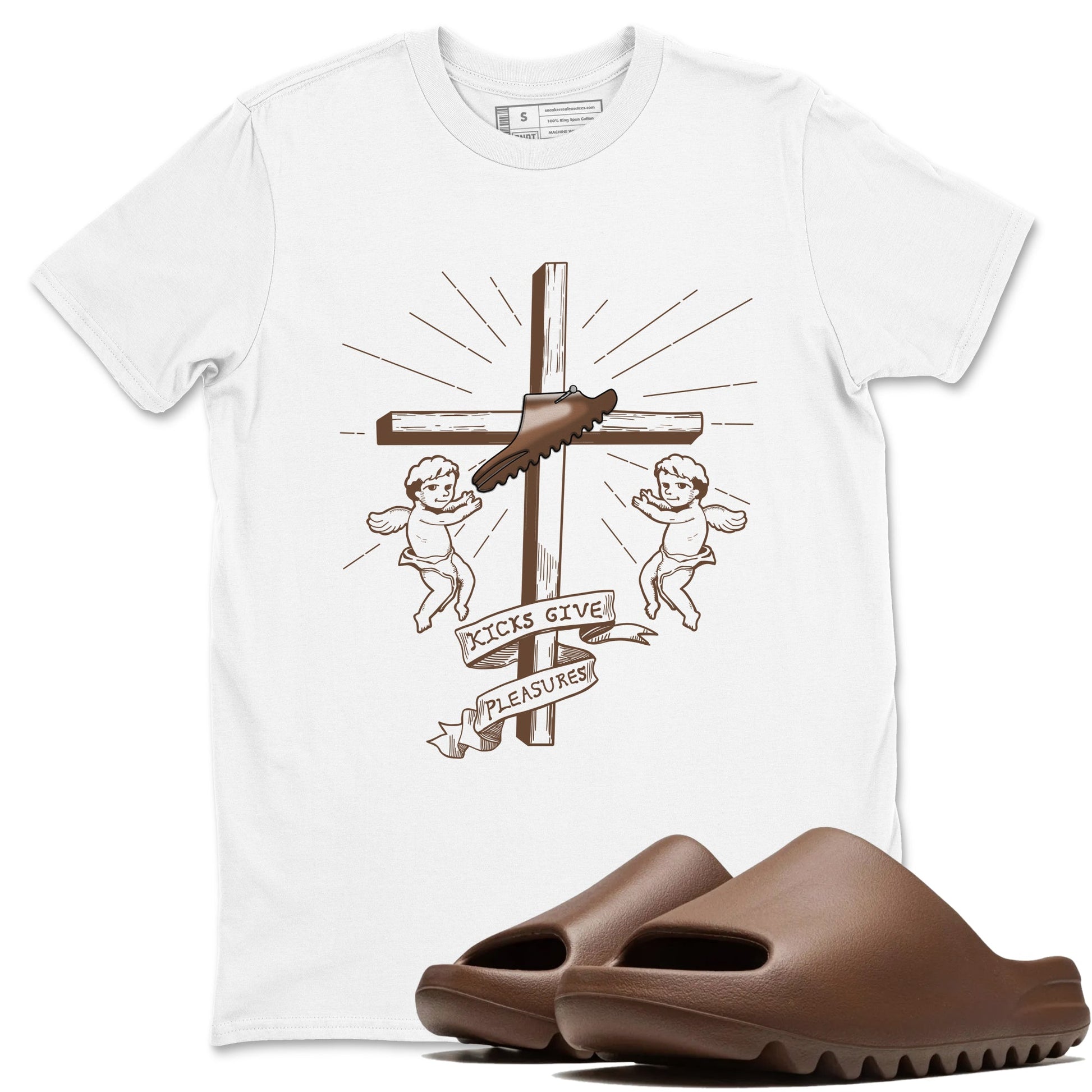 Yeezy Slide Flax shirts to match jordans Kicks Give You Pleasures sneaker match tees Yeezy Slide Flax SNRT Sneaker Tees streetwear brand White 1 unisex cotton tee