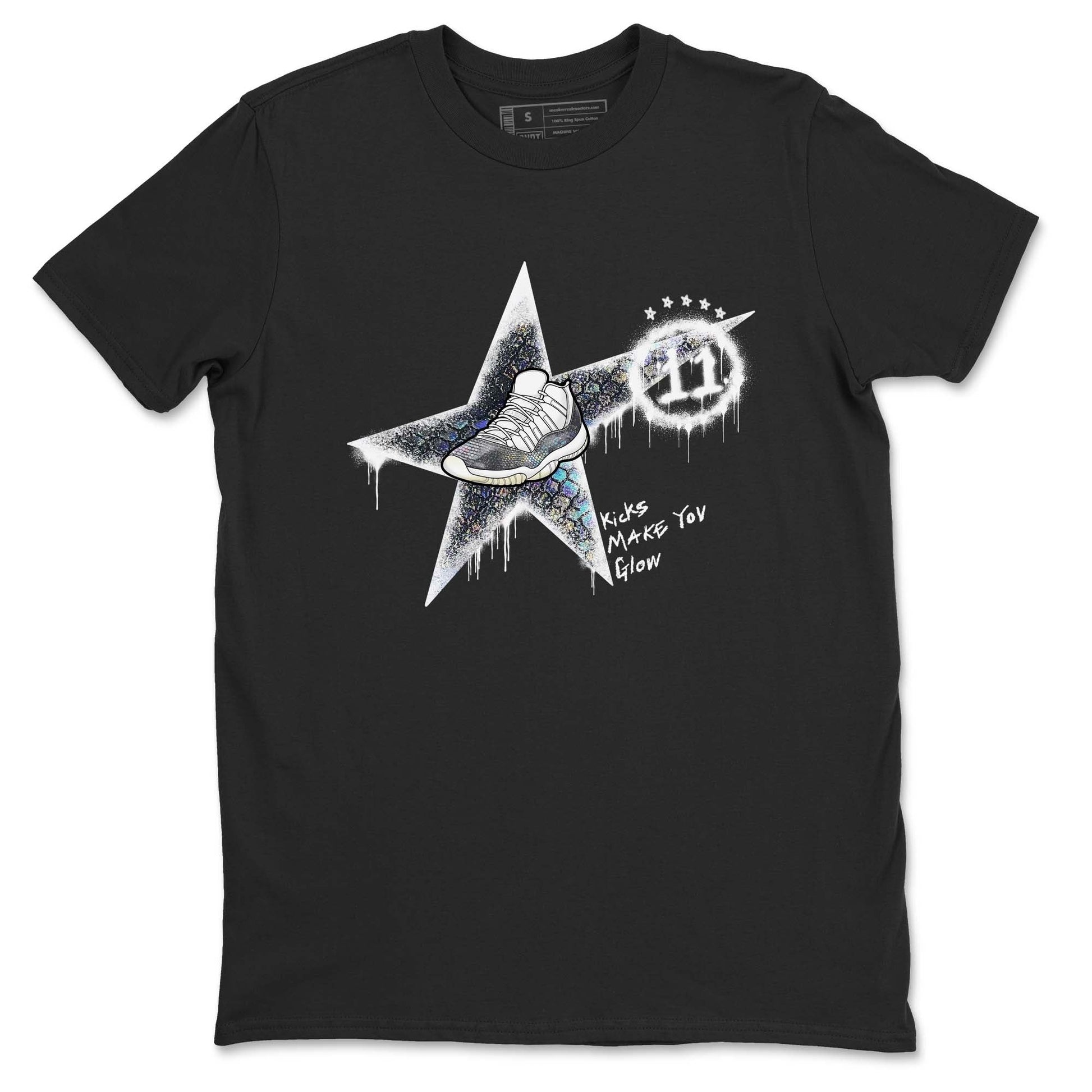 11s Year Of The Snake shirts to match jordans Kicks Make You Glow shirts to match jordans Air Jordan 11 Retro Low Year Of The Snake match shoes to clothes SNRT Sneaker Tees unisex cotton Black 2 shirts