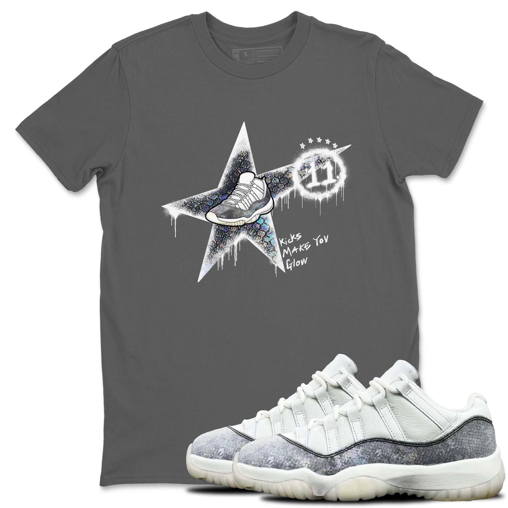 11s Year Of The Snake shirts to match jordans Kicks Make You Glow shirts to match jordans Air Jordan 11 Retro Low Year Of The Snake match shoes to clothes SNRT Sneaker Tees unisex cotton Cool Grey 1 shirts