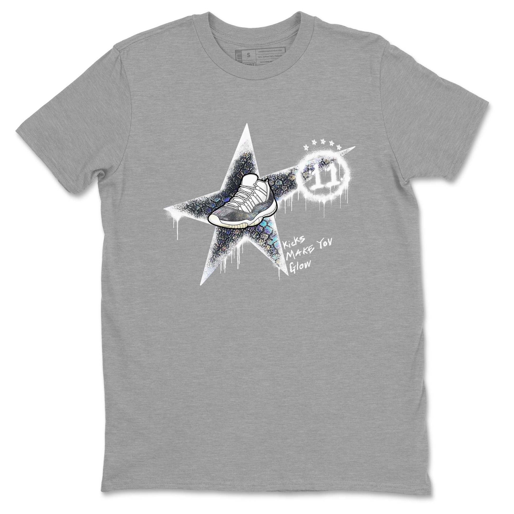 11s Year Of The Snake shirts to match jordans Kicks Make You Glow shirts to match jordans Air Jordan 11 Retro Low Year Of The Snake match shoes to clothes SNRT Sneaker Tees unisex cotton Heather Grey 2 shirts