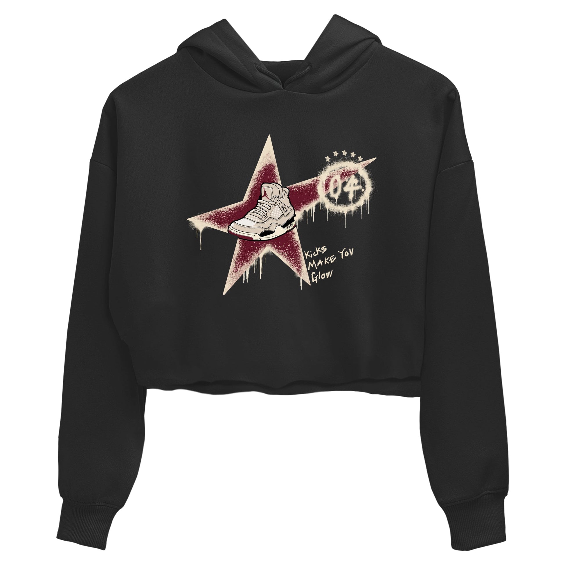 4s A Ma Maniere x Fossil Stone shirts to match jordans Kicks Make You Glow sneaker match tees 4s A Ma Maniere x Fossil Stone match shoes to clothes SNRT Sneaker Tees unisex cotton Black 2 crop tee