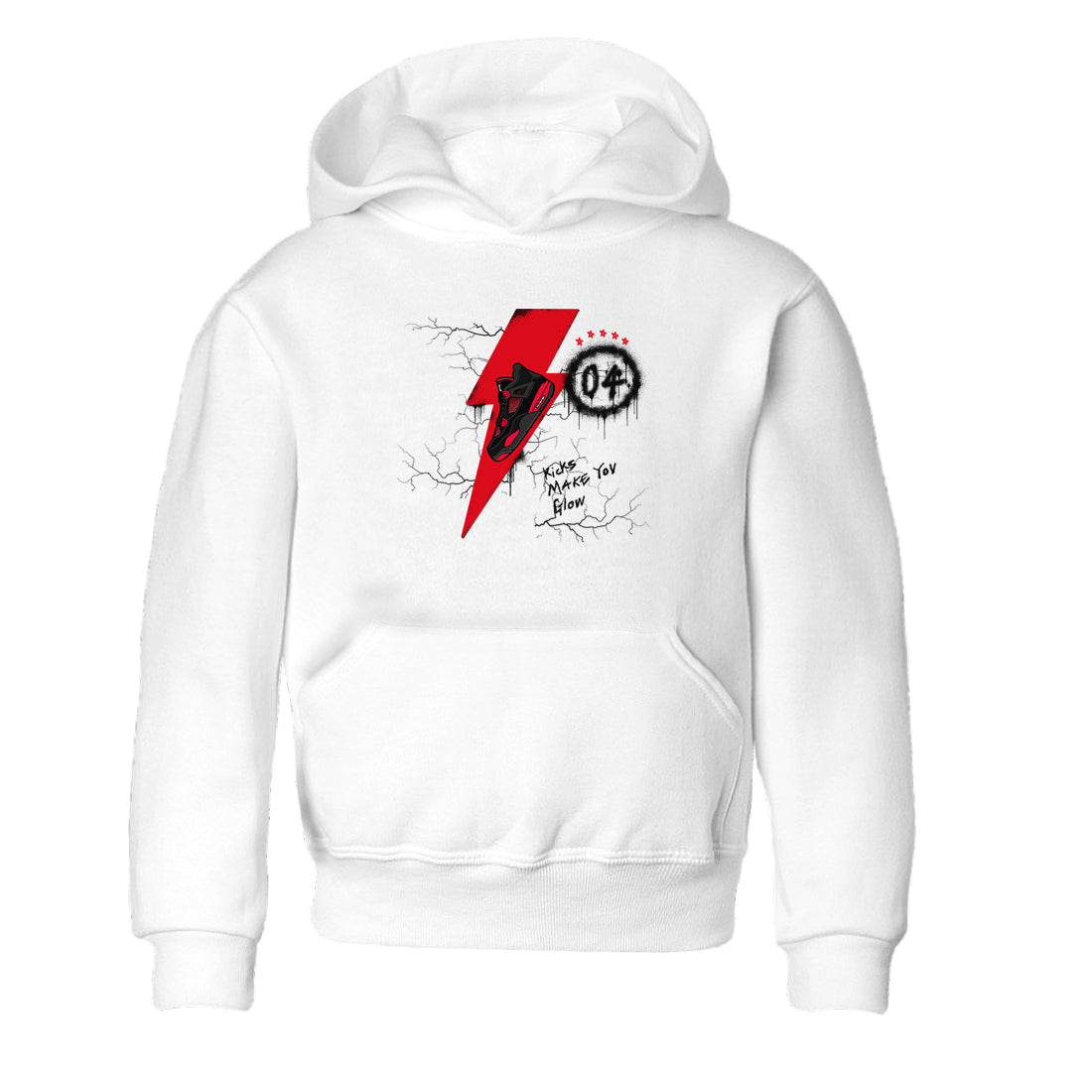 4s Red Thunder shirts to match jordans Kicks Make You Glow sneaker match tees Air Jordan 4 Red Thunder SNRT Sneaker Tees streetwear brand Baby and Youth White 2 cotton tee