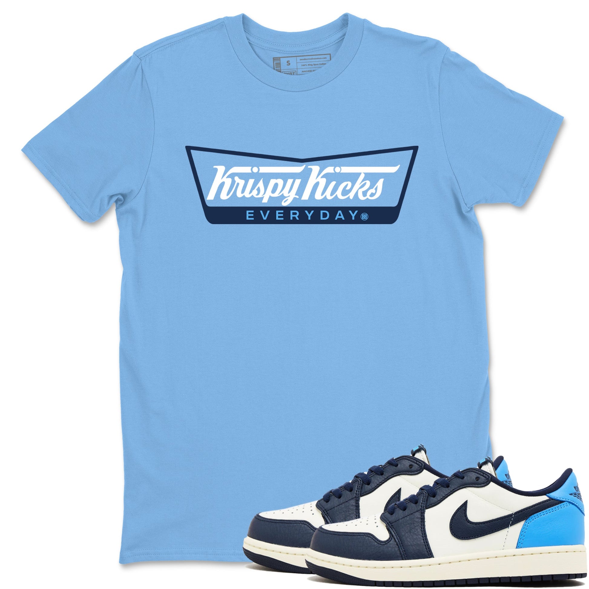 1s Obsidian shirts to match jordans krispy Kicks shirts to match Jordans AJ1 Retro Low OG Obsidian match shoes to clothes SNRT Sneaker Tees unisex cotton Carolina Blue 1 shirts