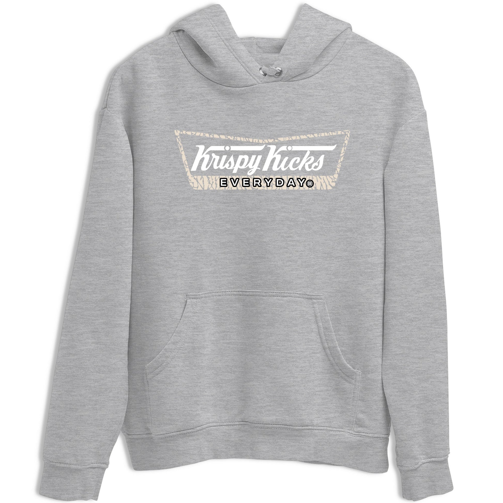 Krispy Kicks sneaker match t-shirt styled to complete your fit with the Air Jordan 3 Pure Money sneakers, shown in Heather Grey 2.