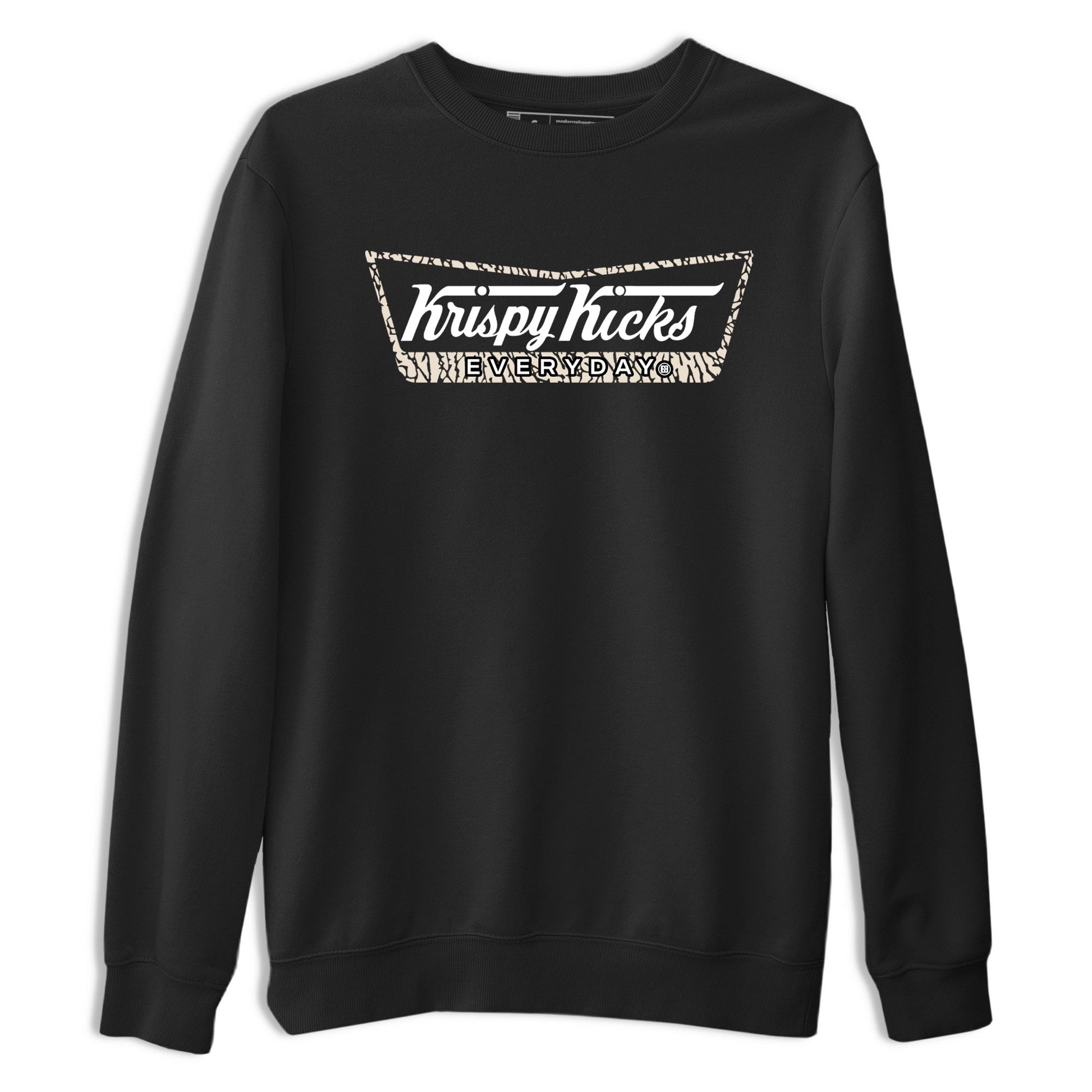 Krispy Kicks sneaker match t-shirt styled to complete your fit with the Air Jordan 3 Pure Money sneakers, shown in Black 2.