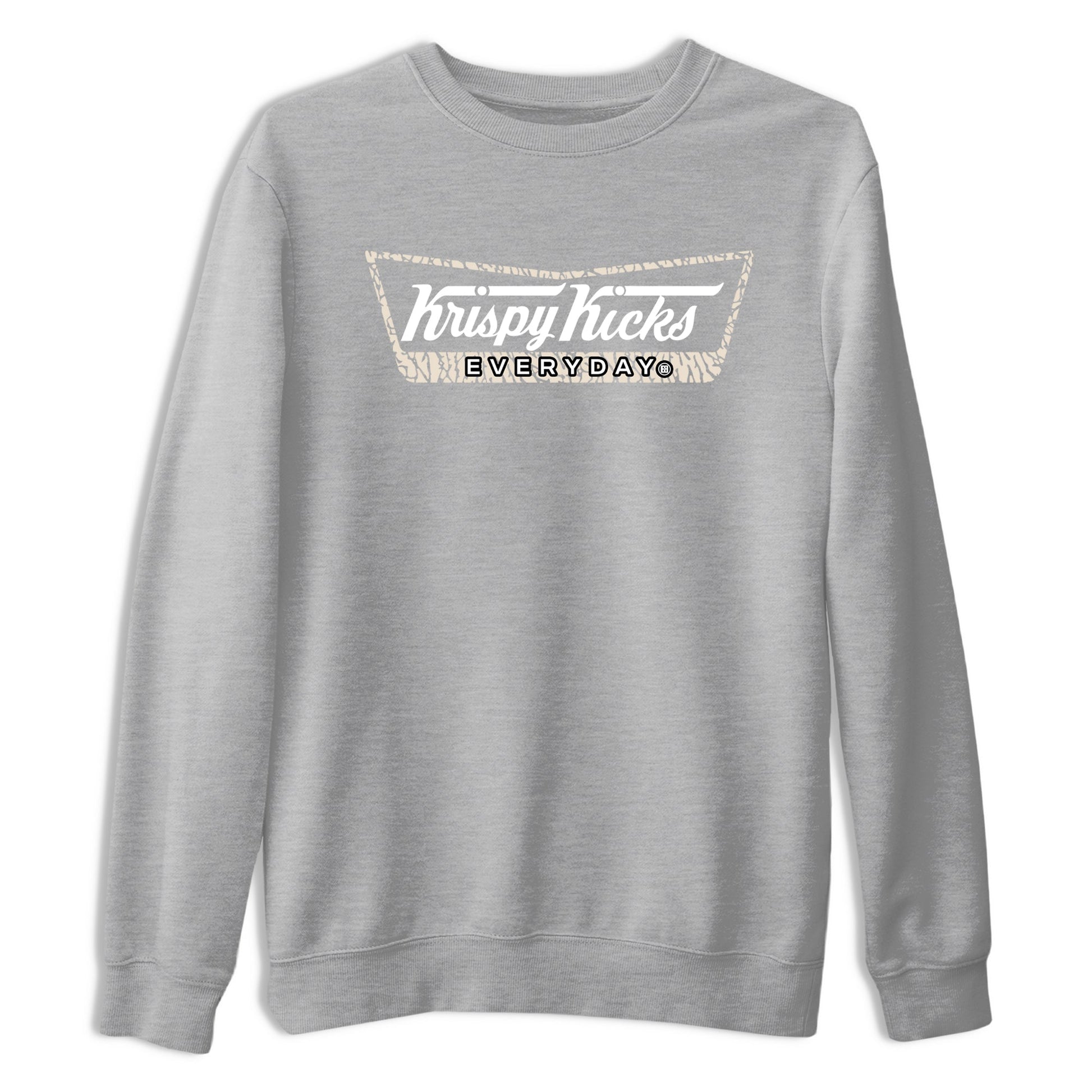 Krispy Kicks sneaker match t-shirt styled to complete your fit with the Air Jordan 3 Pure Money sneakers, shown in Heather Grey 2.