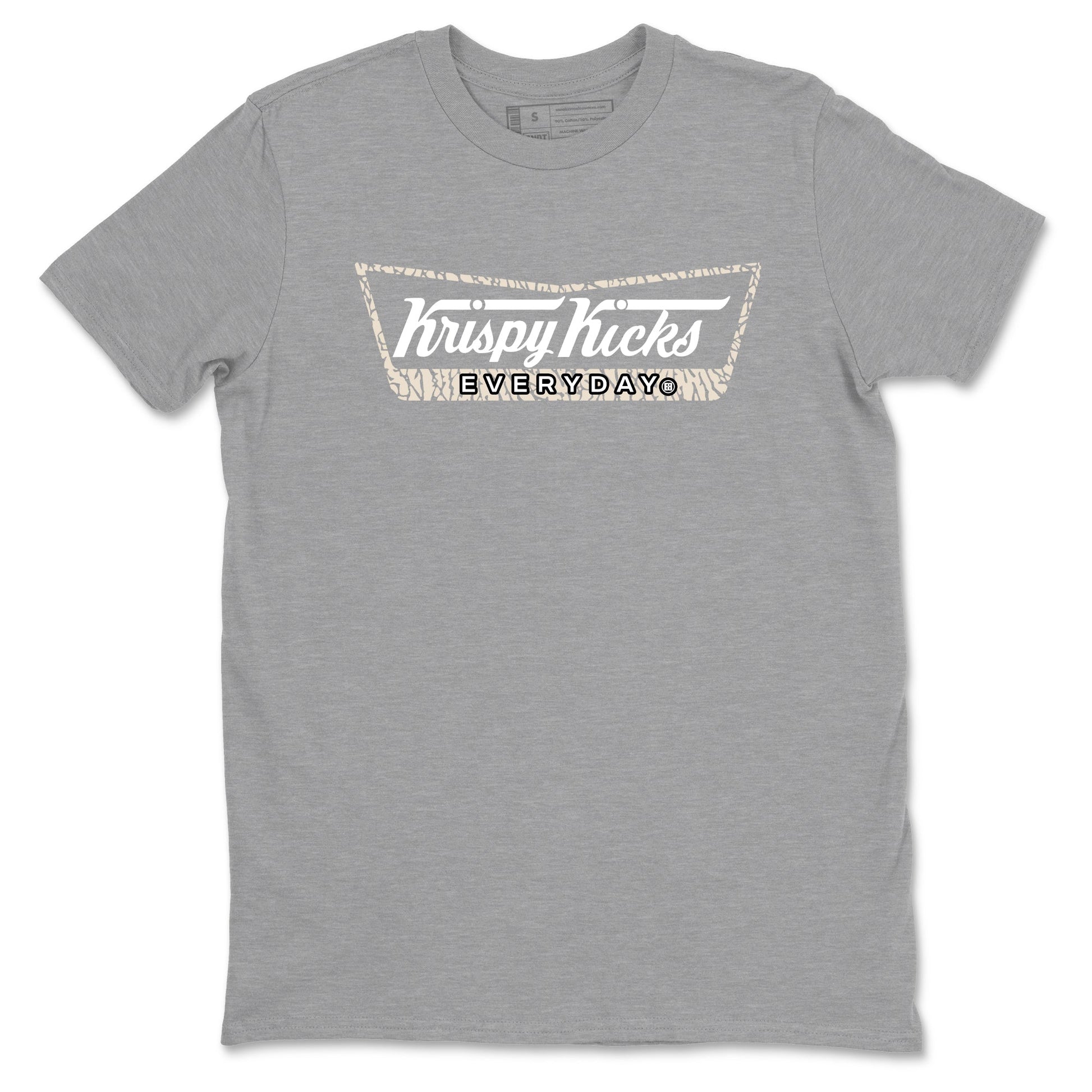 Krispy Kicks sneaker match t-shirt styled to complete your fit with the Air Jordan 3 Pure Money sneakers, shown in Heather Grey 2.