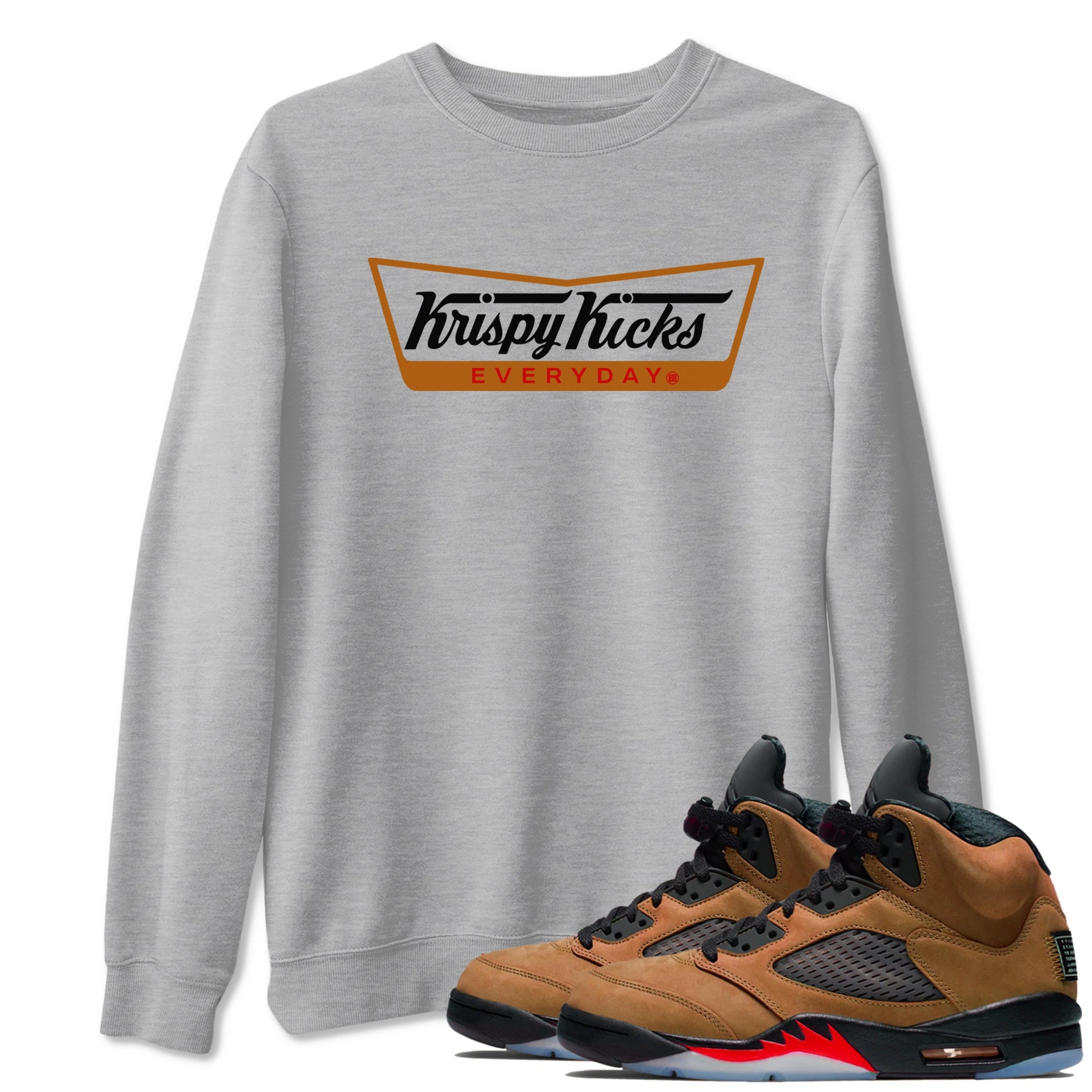 5s Archaeo Brown shirts to match jordans Krispy Kicks sneaker match tees Air Jordan 5 Archaeo Brown SNRT Sneaker Release Tees unisex cotton Heather Grey 1 crew neck shirts