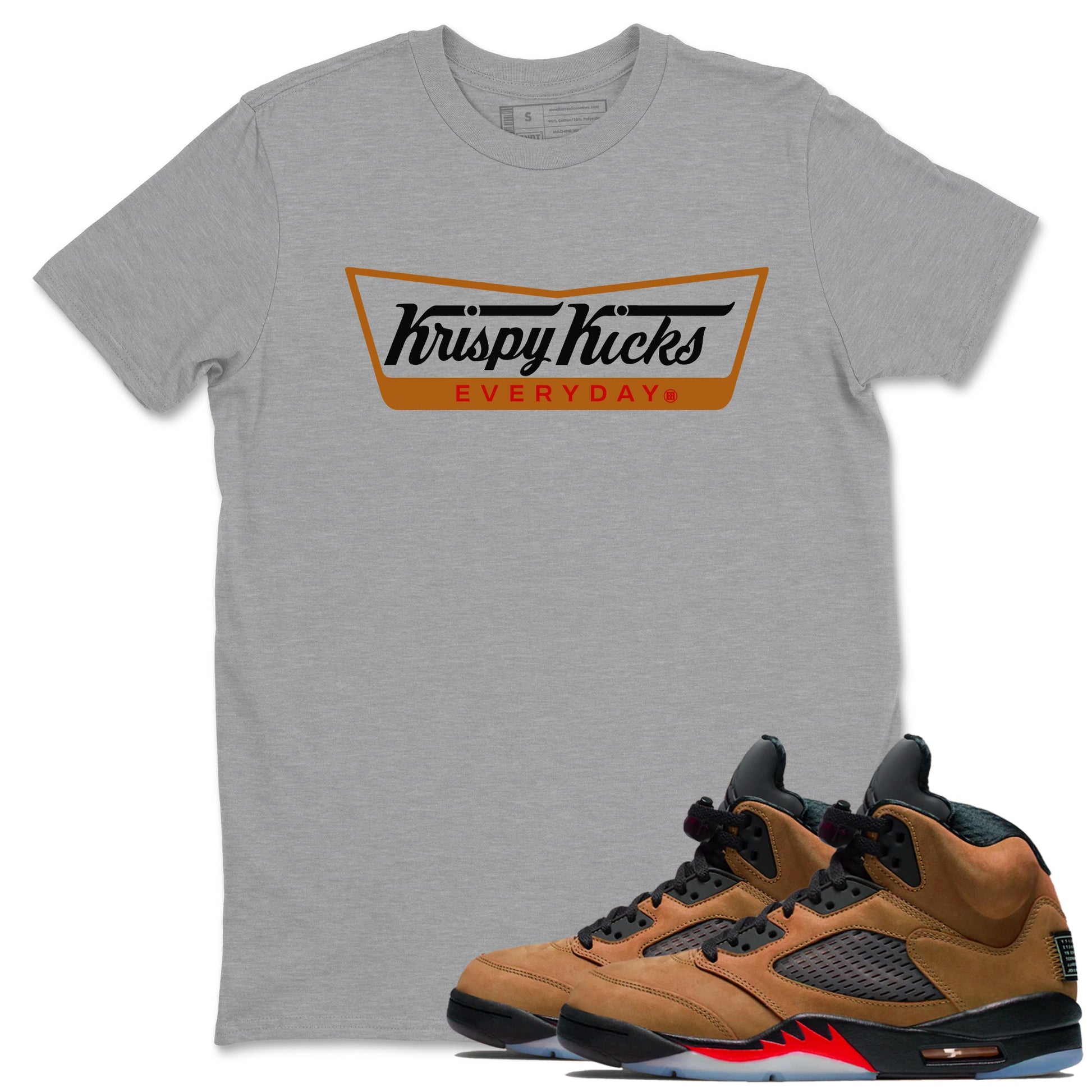 5s Archaeo Brown shirts to match jordans Krispy Kicks sneaker match tees Air Jordan 5 Archaeo Brown SNRT Sneaker Release Tees unisex cotton Heather Grey 1 crew neck shirts