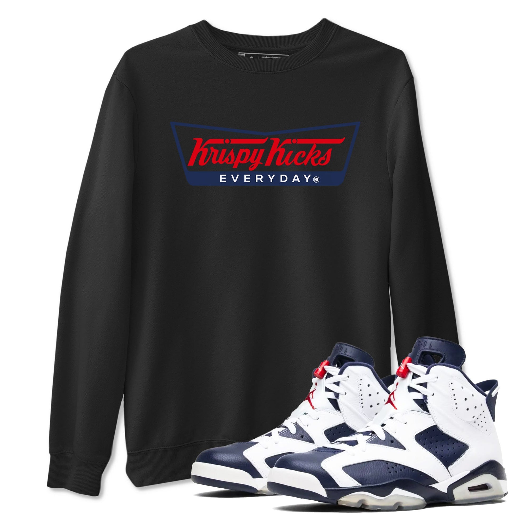 6s Olympic shirts to match jordans Krispy Kicks sneaker match tees Air Jordan 6 Olympic SNRT Sneaker Tees streetwear brand Black 1 unisex cotton tee