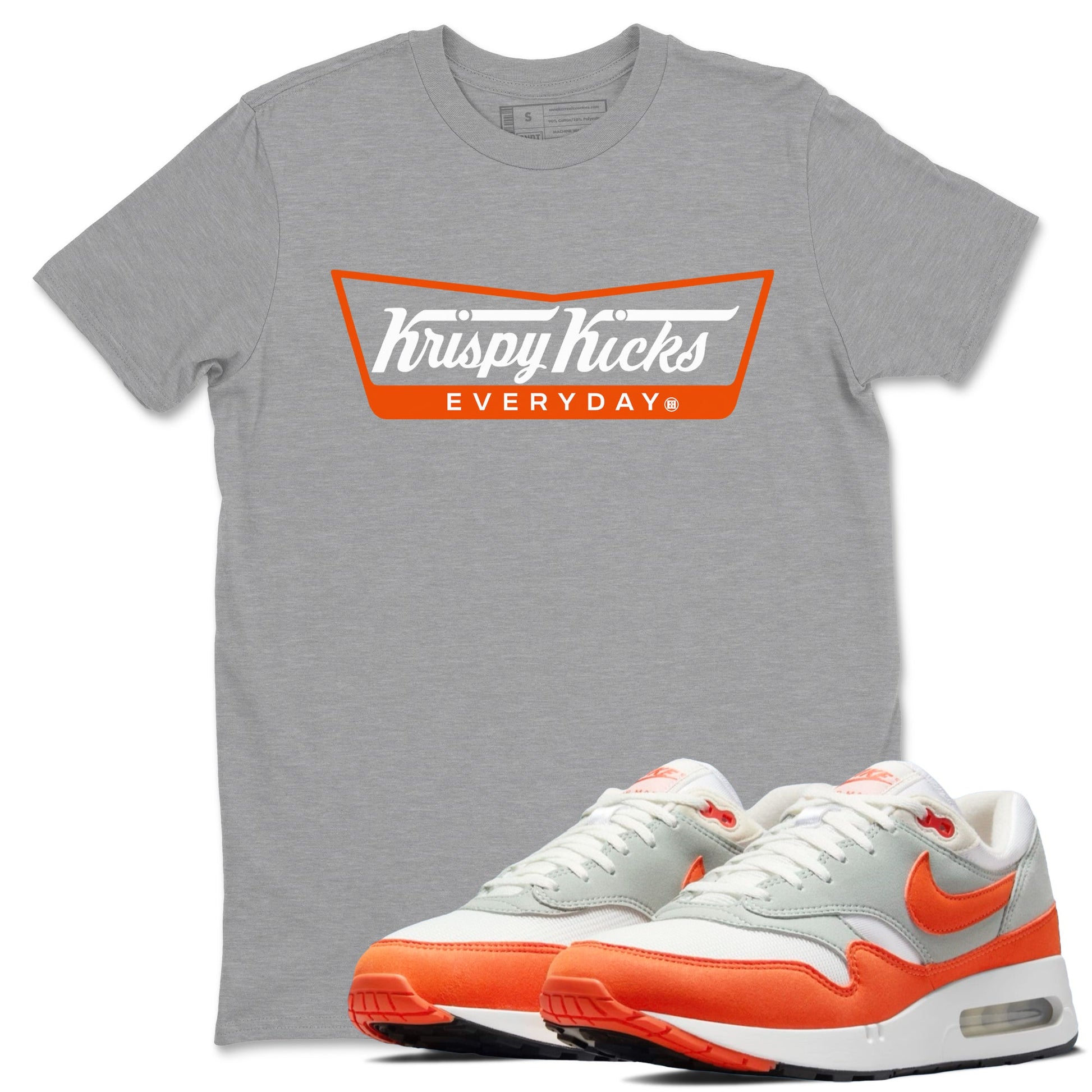 Air Max 1 OG '86 'Summit White and Cosmic Clay shirts to match jordans Krispy Kicks sneaker match tees Air Max 1 Cosmic Clay match shoes to clothes SNRT Sneaker Tees unisex cotton Heather Grey 1 shirts