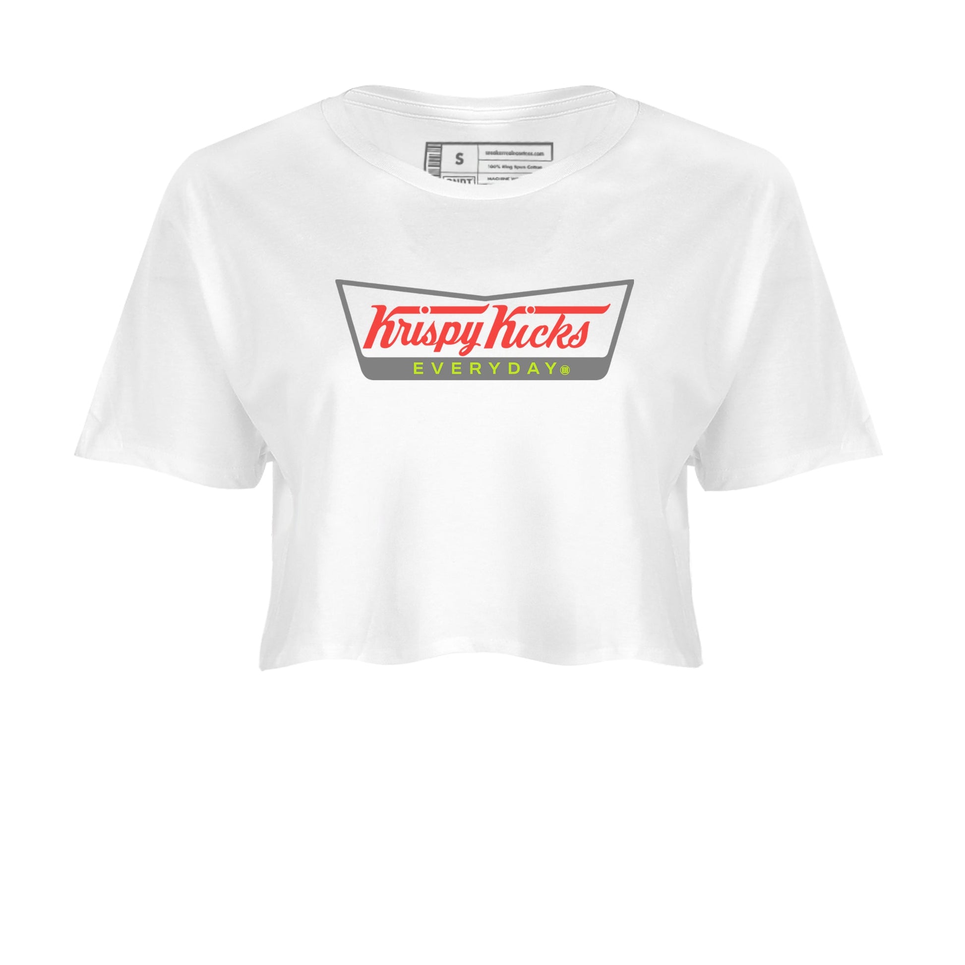 Sneaker Threads – Sneaker Tees To Match Air Max 90 Spruce Aura and Ghost Green – Krispy Kicks Crop Tee White 2. Perfect for Jordan releases 2025 colorways.