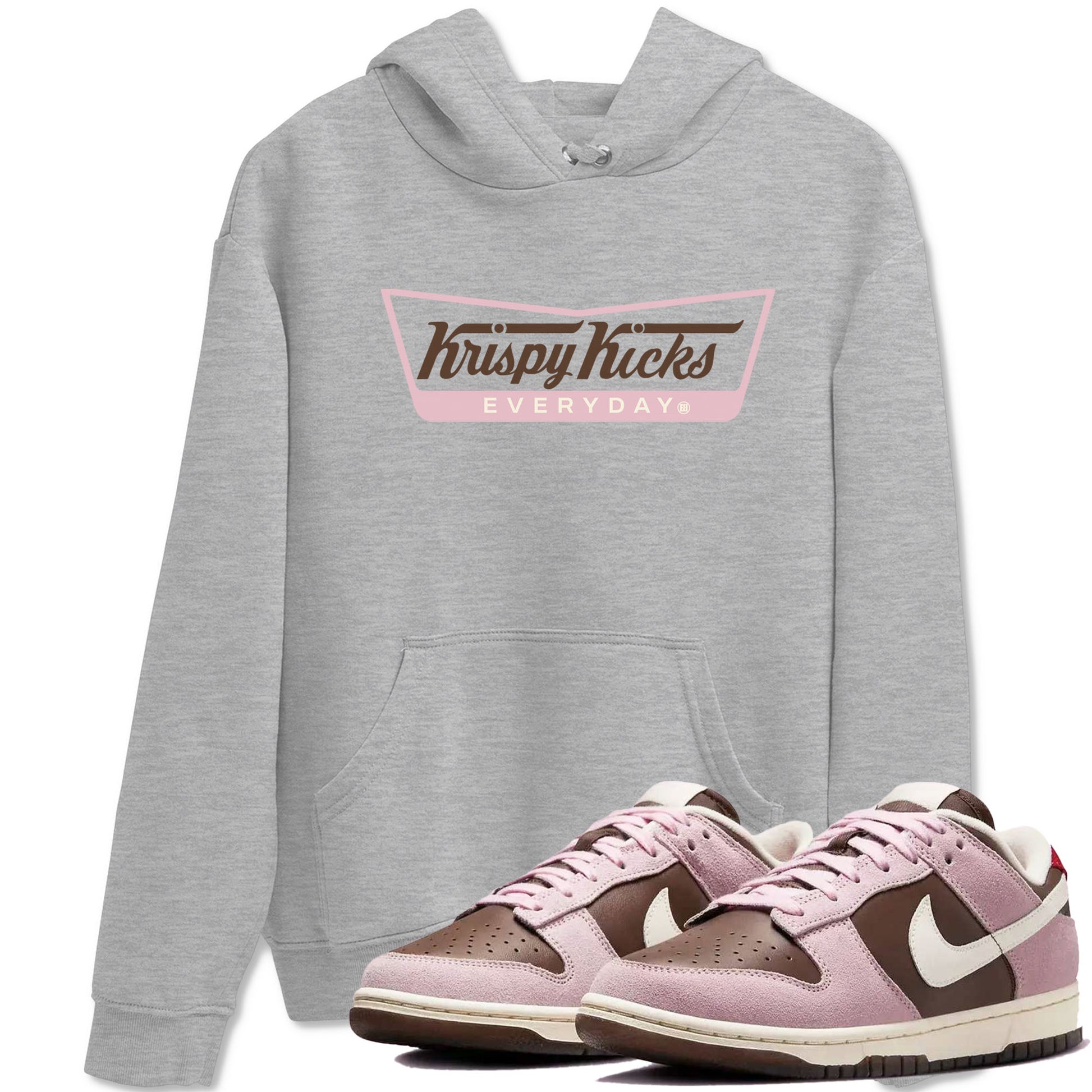 Dunk Cacao Wow And Pink Foam shirts to match jordans Krispy Kicks sneaker match tees Dunk Cacao Wow And Pink Foam SNRT Sneaker Tees streetwear brand Heather Grey 1 unisex cotton tee