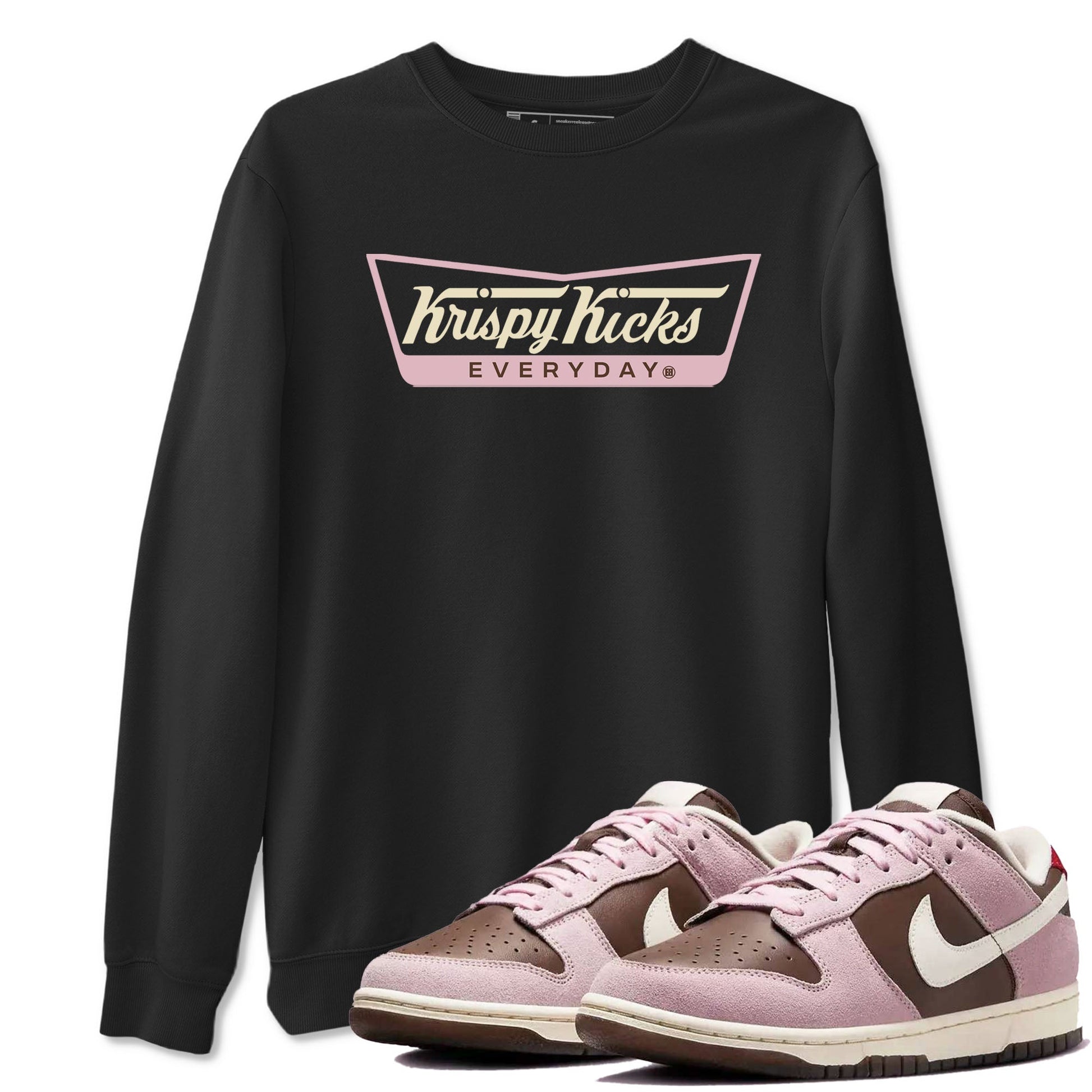 Dunk Cacao Wow And Pink Foam shirts to match jordans Krispy Kicks sneaker match tees Dunk Cacao Wow And Pink Foam SNRT Sneaker Tees streetwear brand Black 1 unisex cotton tee