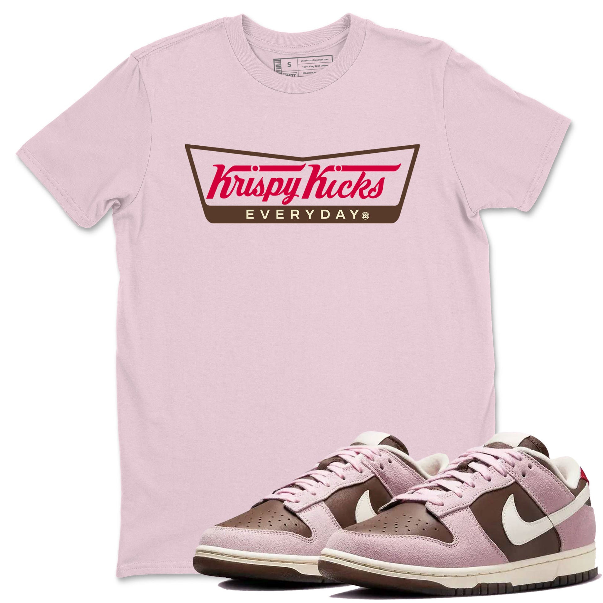 Dunk Cacao Wow And Pink Foam shirts to match jordans Krispy Kicks sneaker match tees Dunk Cacao Wow And Pink Foam SNRT Sneaker Tees streetwear brand Pink 1 unisex cotton tee