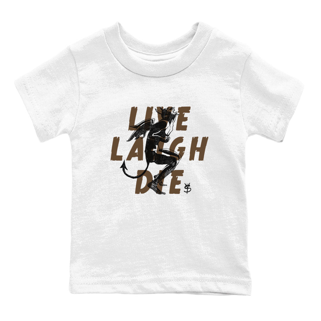 1s Mocha shirts to match jordans Laughing Devil unique Halloween sneaker tee Air Jordan 1 Mocha SNRT Sneaker Release Tees Youth Baby White 2 crew neck shirts