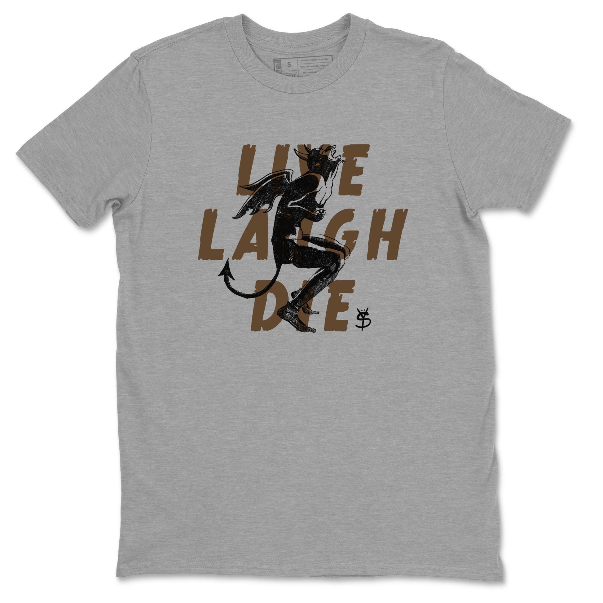 1s Mocha shirts to match jordans Laughing Devil unique Halloween sneaker tee Air Jordan 1 Mocha SNRT Sneaker Release Tees unisex cotton Heather Grey 2 crew neck shirts