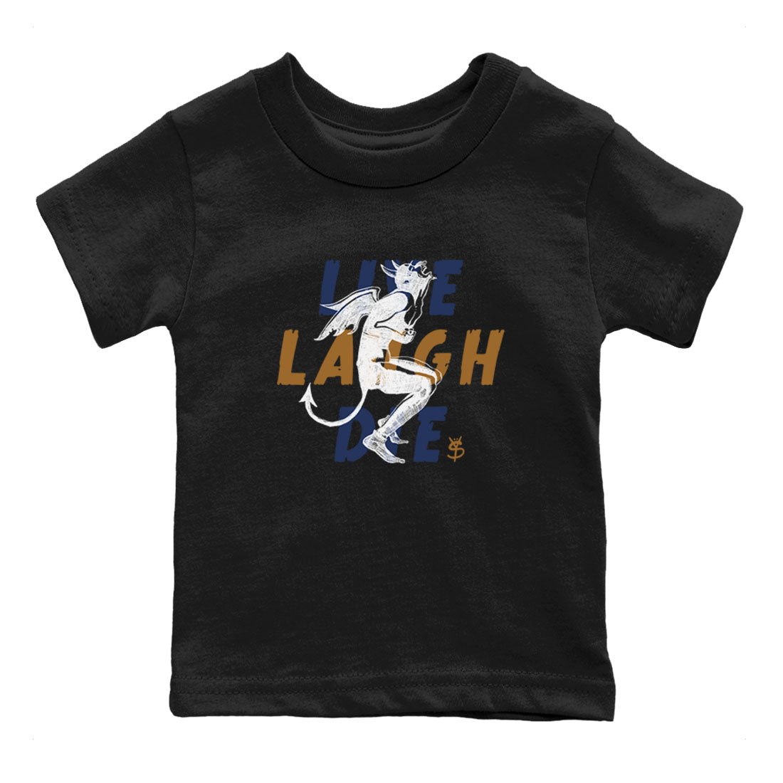 13s Midnight Navy shirts to match jordans Laughing Devil unique Halloween sneaker tee Air Jordan 13 Midnight Navy SNRT Sneaker Release Tees Youth Baby Black 2 crew neck shirts