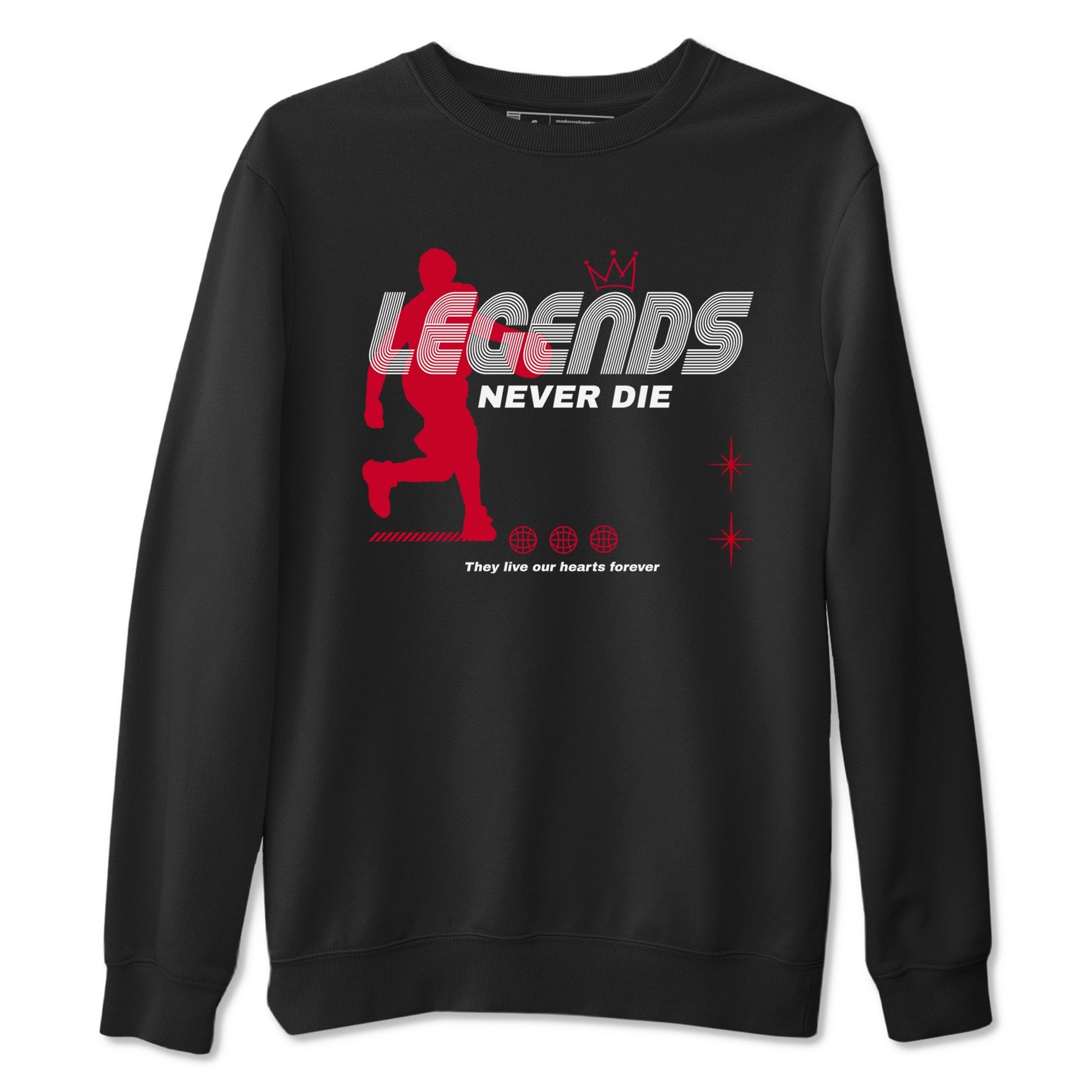 12s Flu Game shirts to match jordans Legends Never Die best t shirts to wear with jordans Air Jordan 12 Retro Flu Black and Varsity Red match shoes to clothes SNRT Sneaker Tees unisex cotton Black 2 shirts