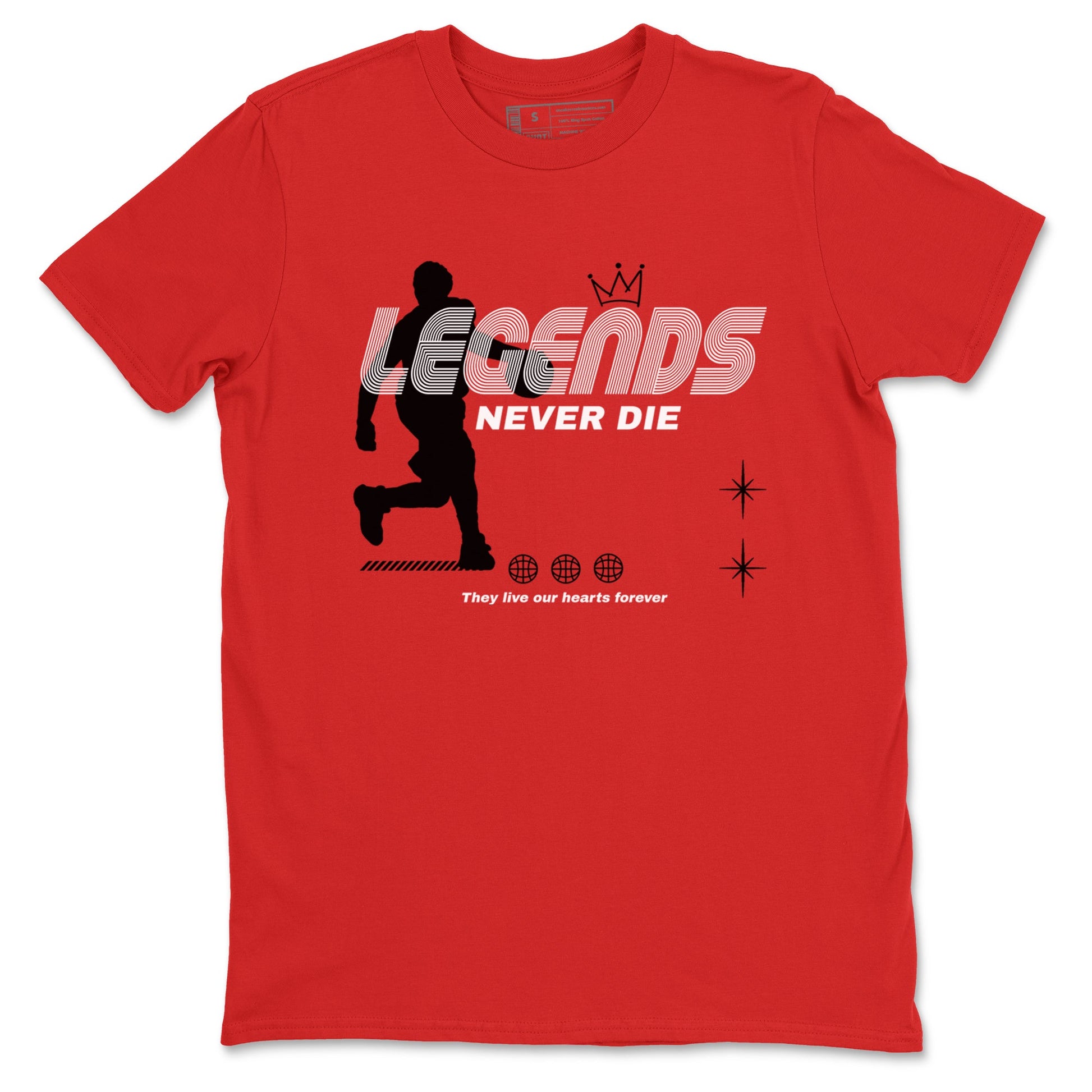 12s Flu Game shirts to match jordans Legends Never Die best t shirts to wear with jordans Air Jordan 12 Retro Flu Black and Varsity Red match shoes to clothes SNRT Sneaker Tees unisex cotton Red 2 shirts