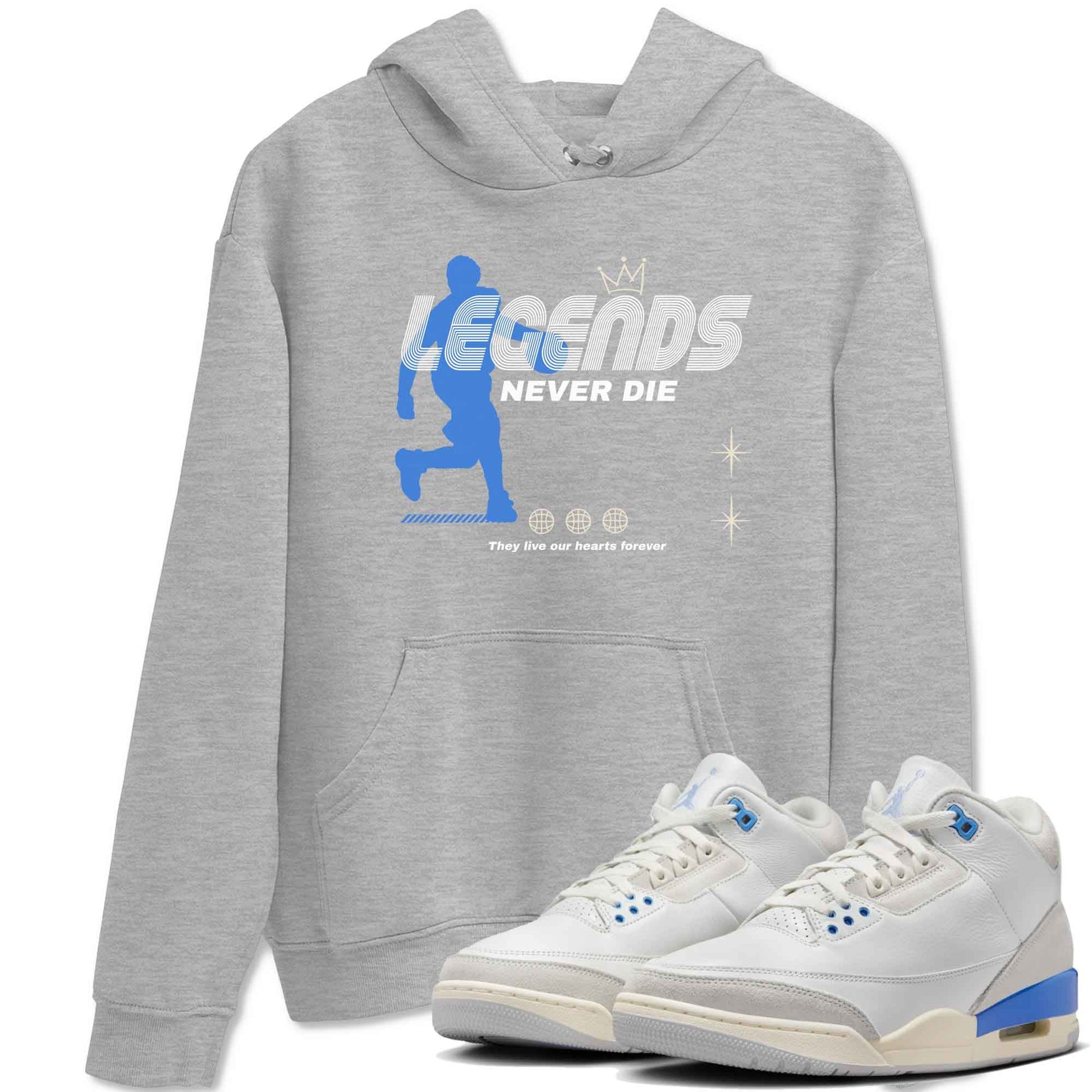 3s Lucky Shorts shirts to match jordans Legends Never Die best t shirts to wear with jordans Air Jordan 3 Lucky Shorts match shoes to clothes SNRT Sneaker Tees unisex cotton Heather Grey 1 shirts