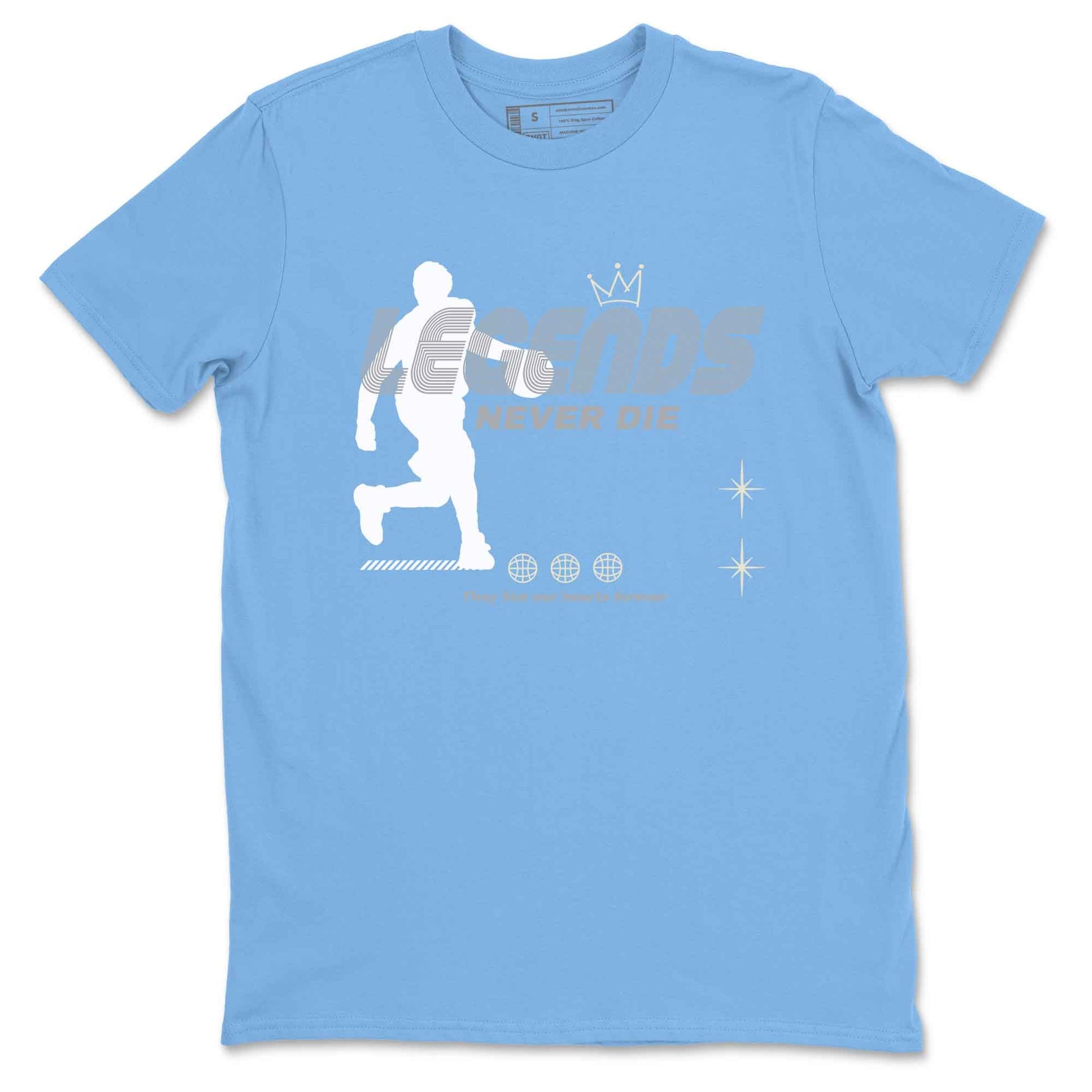 3s Lucky Shorts shirts to match jordans Legends Never Die best t shirts to wear with jordans Air Jordan 3 Lucky Shorts match shoes to clothes SNRT Sneaker Tees unisex cotton Carolina Blue 2 shirts