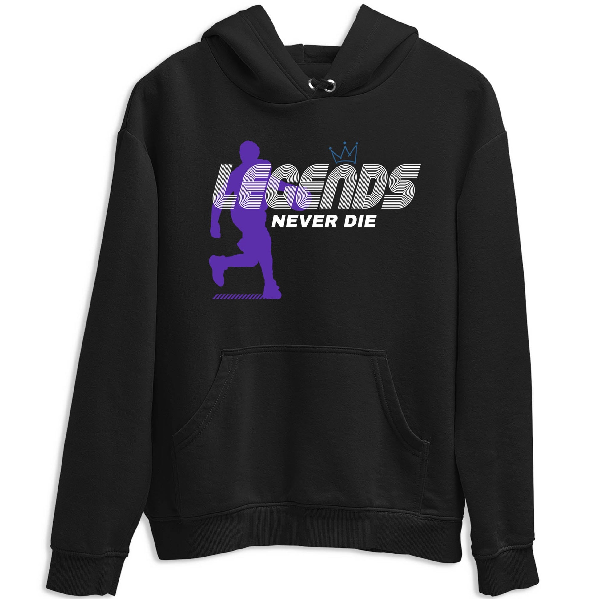 Sneaker Threads – Sneaker Tees To Match Nike KB 9 Hyper Grape – Legends Never Die Graphic Tee Black 2. Perfect for Jordan releases 2025 colorways. Perfect for purple basketball sneaker releases and legacy-inspired colorways for 2025 hoopers.
