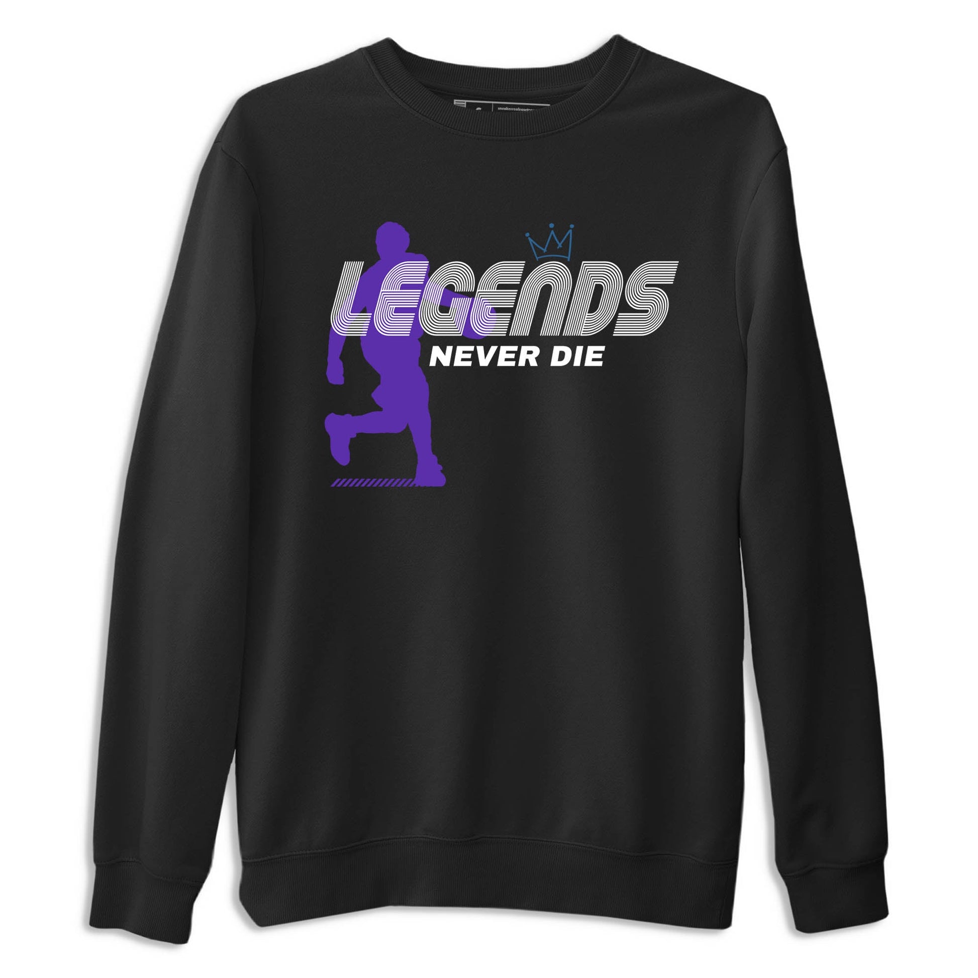 Sneaker Threads – Sneaker Tees To Match Nike KB 9 Hyper Grape – Legends Never Die Graphic Tee Black 2. Perfect for Jordan releases 2025 colorways. Perfect for purple basketball sneaker releases and legacy-inspired colorways for 2025 hoopers.