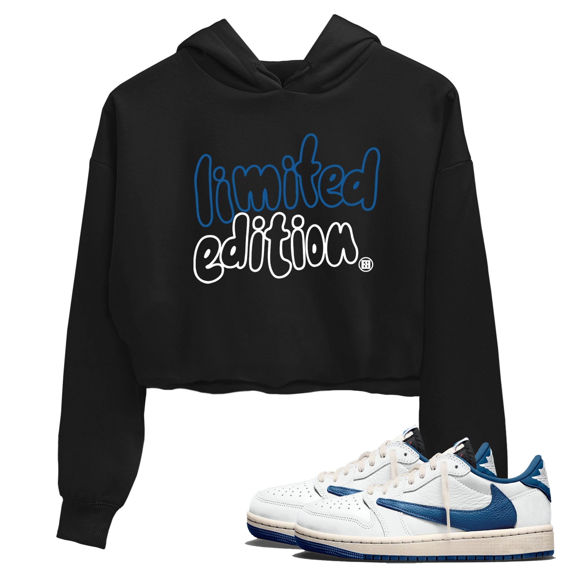 Sneaker match tees – Sneaker Tees To Match Air Jordan 1 Travis Scott Fragment Shoes – Limited Edition Crop T-Shirt Black 1