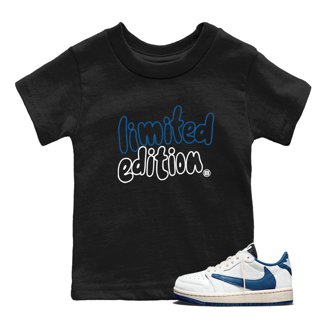 Sneaker match tees – Sneaker Tees To Match Air Jordan 1 Travis Scott Fragment Shoes – Limited Edition Kids T-Shirt Black 1