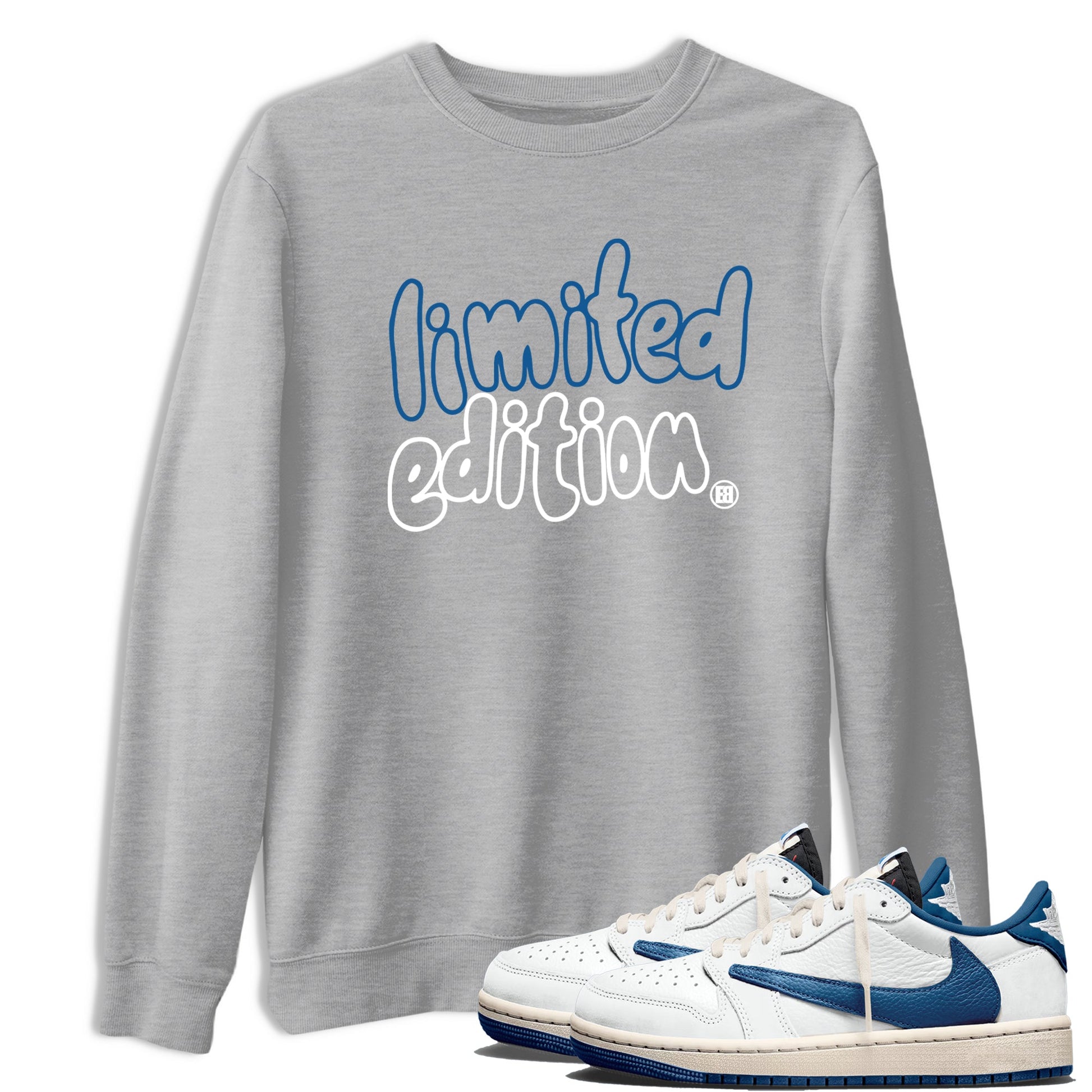 Sneaker match tees – Sneaker Tees To Match Air Jordan 1 Travis Scott Fragment Shoes – Limited Edition Tee Heather Grey 1