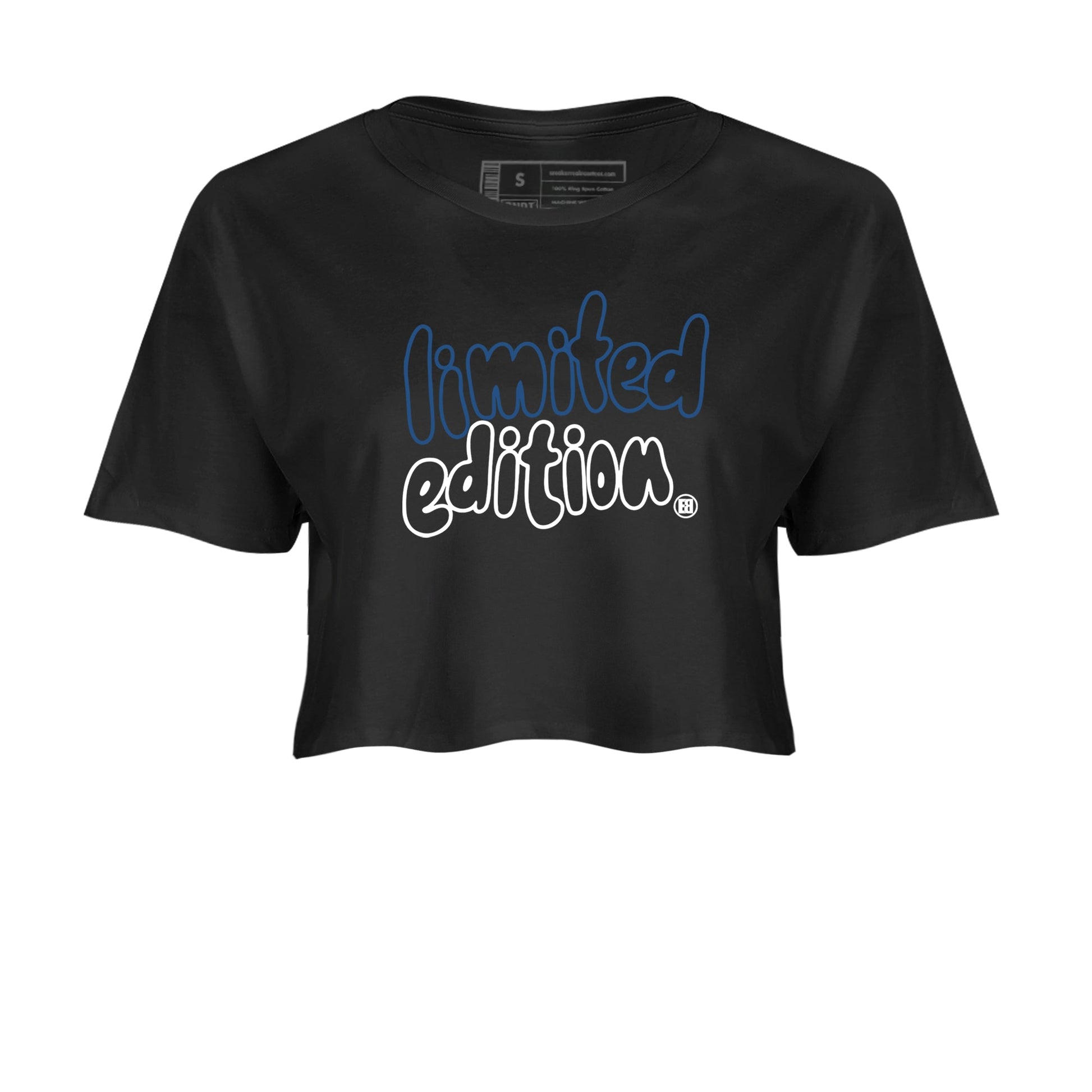 Sneaker match tees – Sneaker Tees To Match Air Jordan 12 French Blue Shoes – Limited Edition Crop T-Shirt Black 2