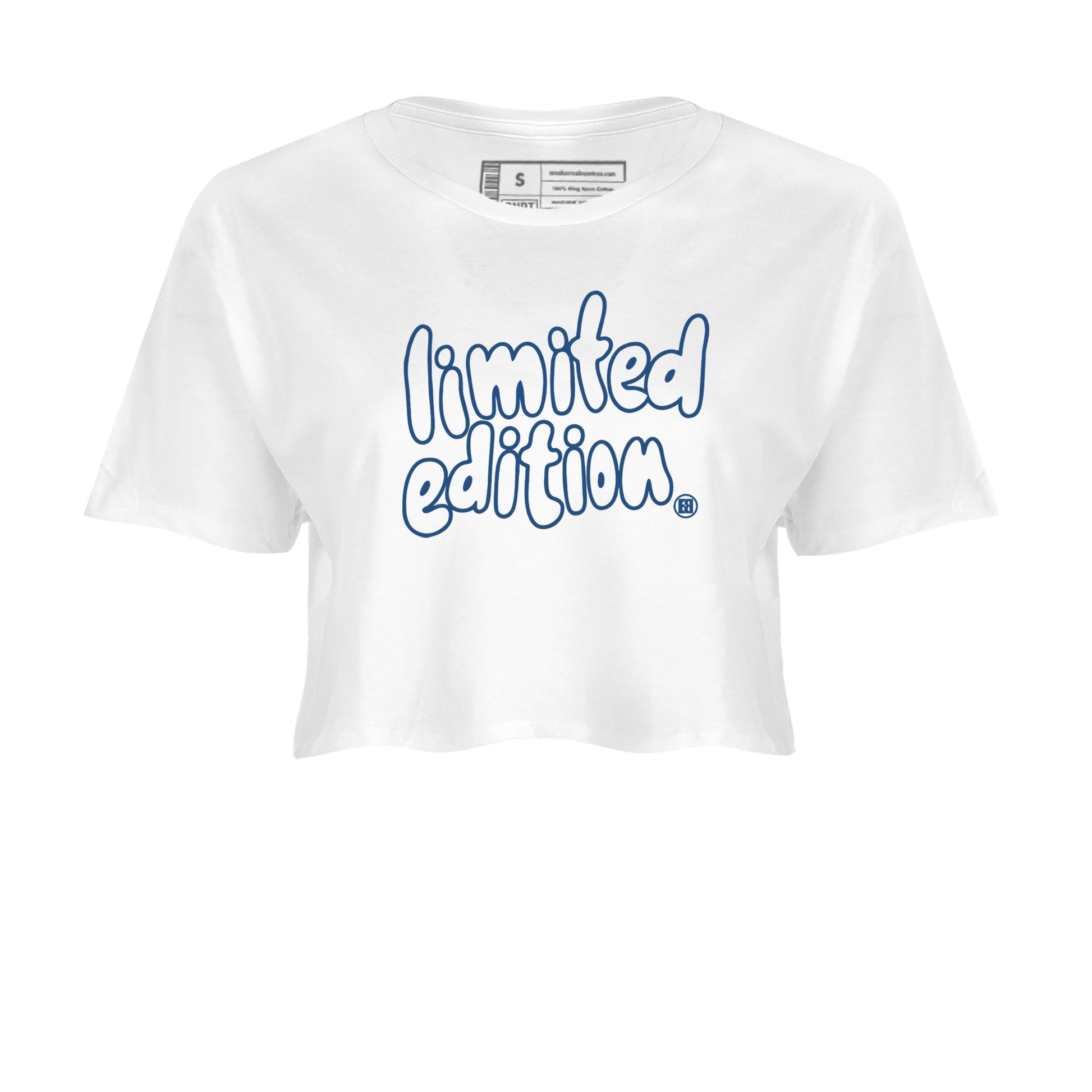 Sneaker match tees – Sneaker Tees To Match Air Jordan 12 French Blue Shoes – Limited Edition Crop T-Shirt White 2