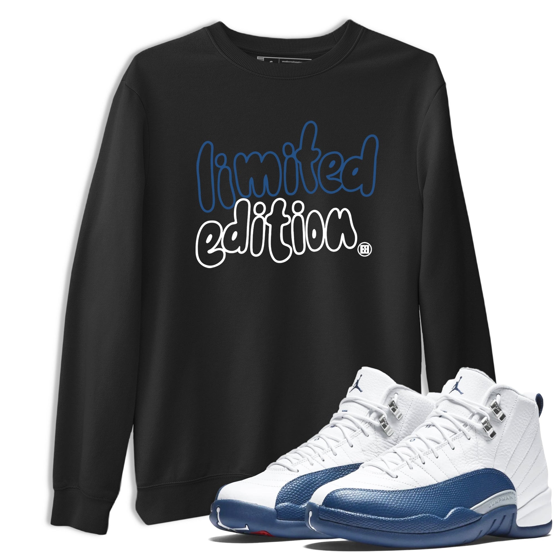 Sneaker match tees – Sneaker Tees To Match Air Jordan 12 French Blue Shoes – Limited Edition Tee Black 1