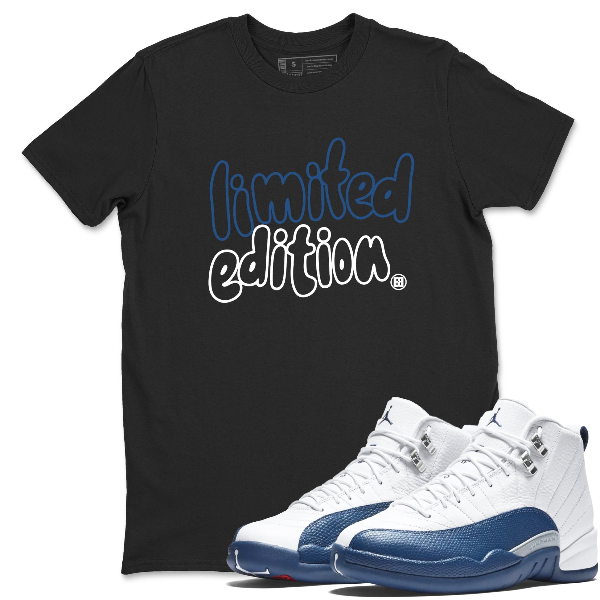 Sneaker match tees – Sneaker Tees To Match Air Jordan 12 French Blue Shoes – Limited Edition Tee Black 1