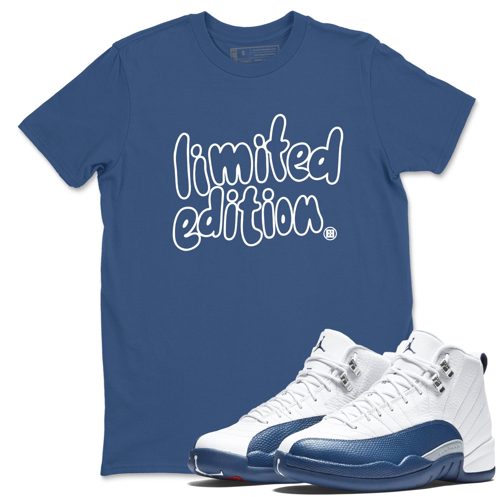 Sneaker match tees – Sneaker Tees To Match Air Jordan 12 French Blue Shoes – Limited Edition Tee Denim Blue 1