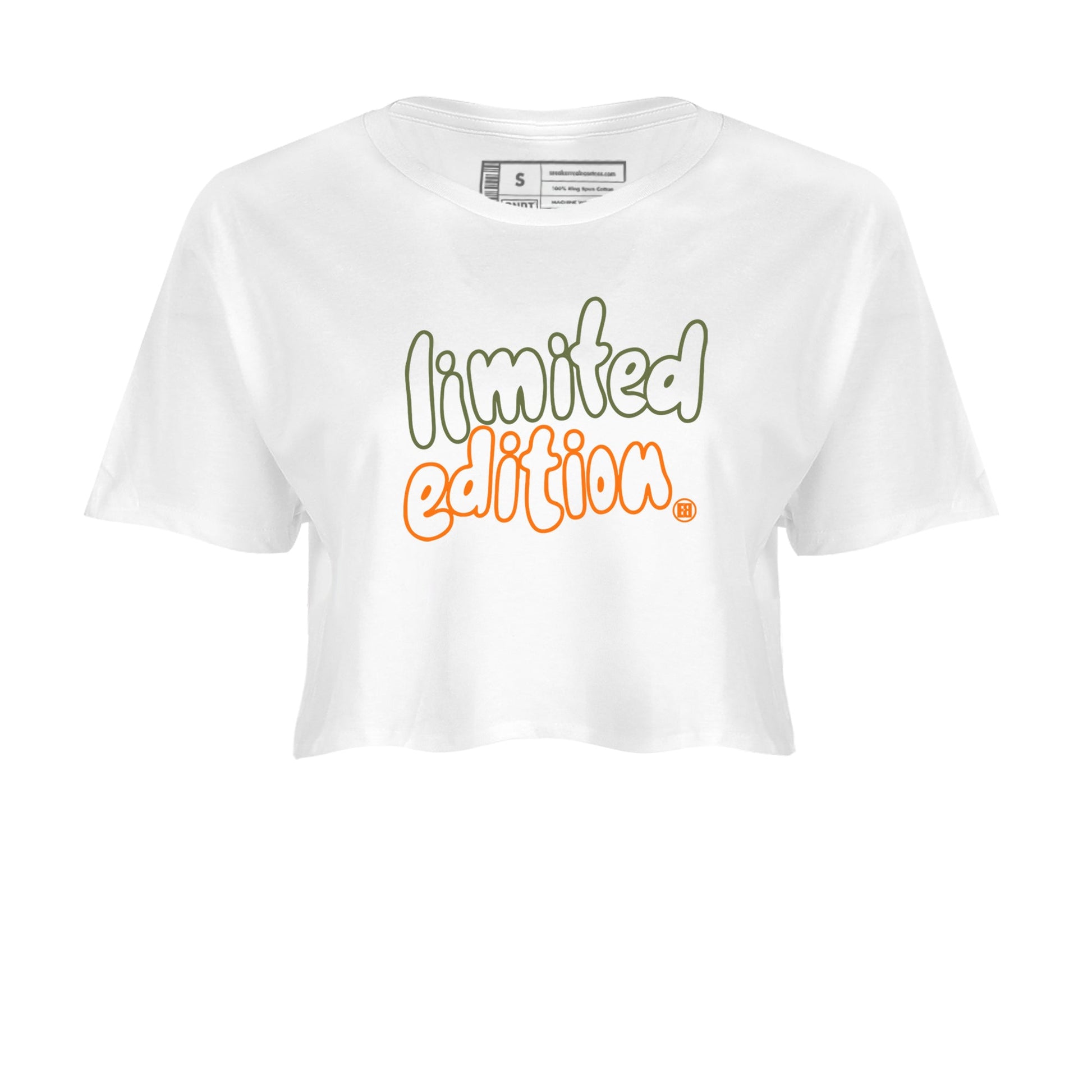 Sneaker match tees – Sneaker Tees To Match Undefeated inspired colorways Air Jordan 4 OG Olive Shoes – Limited Edition Crop T-Shirt White 2