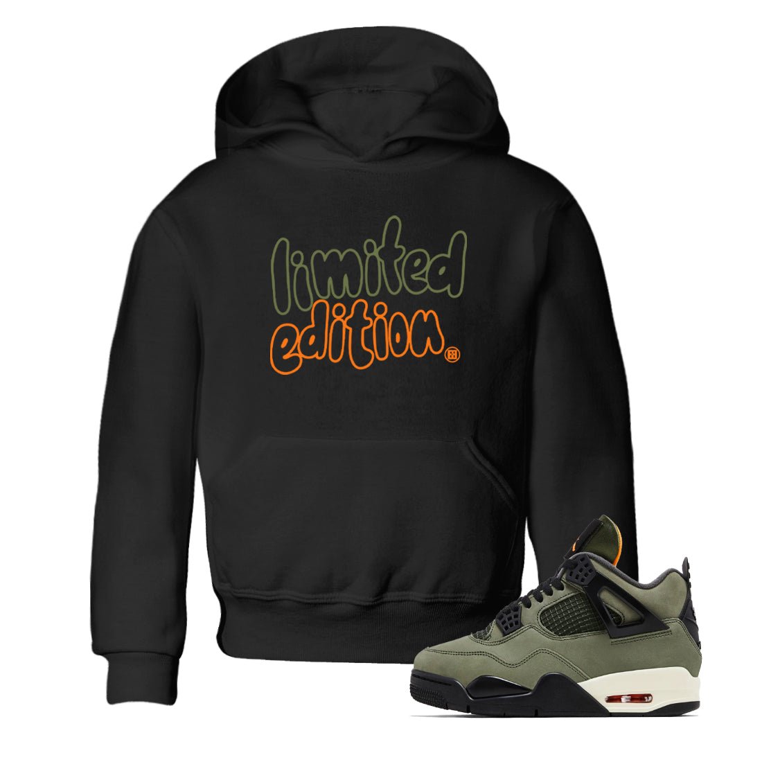 Sneaker match tees – Sneaker Tees To Match Undefeated inspired colorways Air Jordan 4 OG Olive Shoes – Limited Edition Kids T-Shirt Black 1