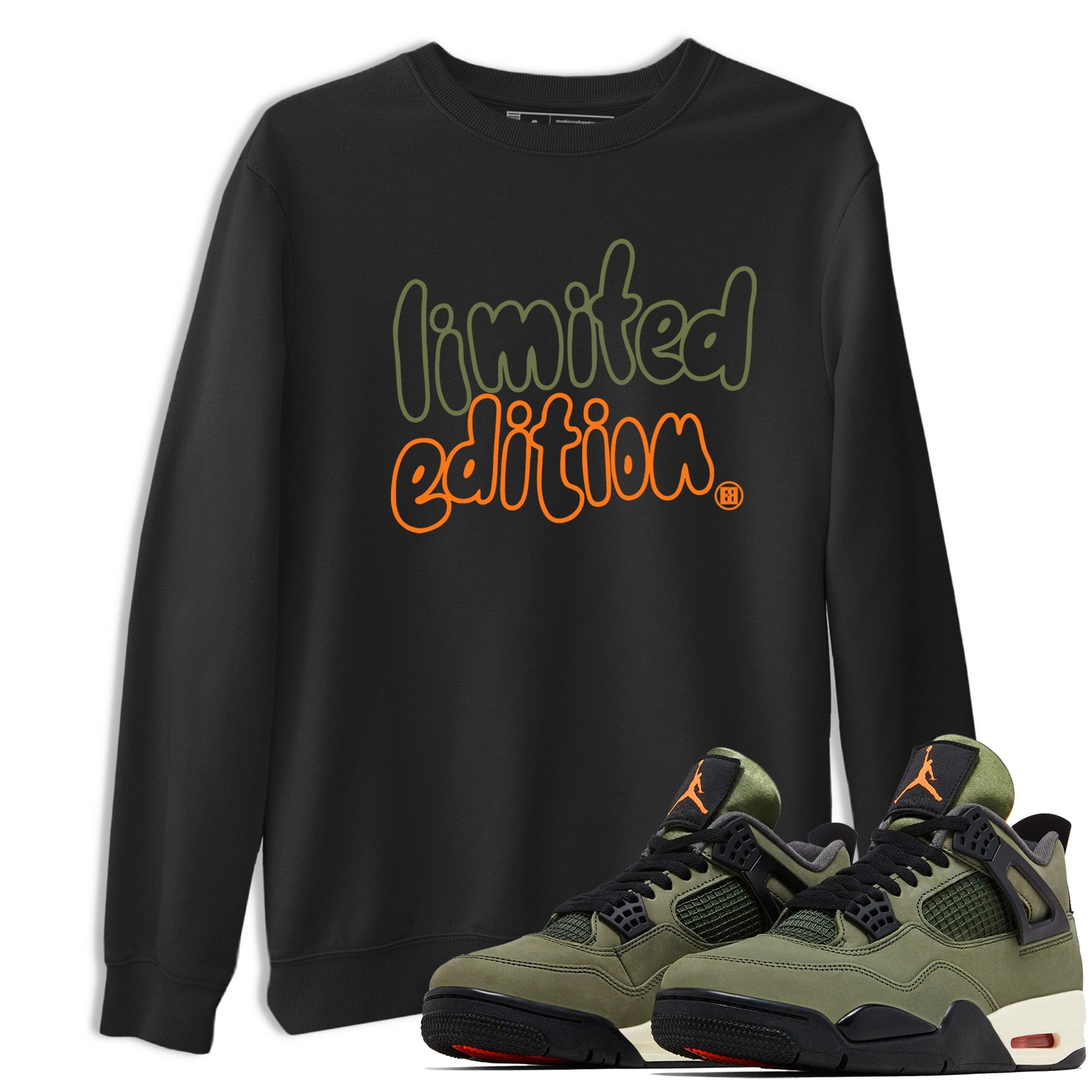 Sneaker match tees – Sneaker Tees To Match Undefeated inspired colorways Air Jordan 4 OG Olive Shoes – Limited Edition Tee Black 1