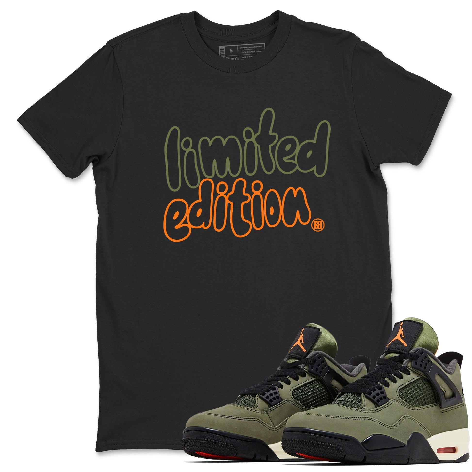 Sneaker match tees – Sneaker Tees To Match Undefeated inspired colorways Air Jordan 4 OG Olive Shoes – Limited Edition Tee Black 1