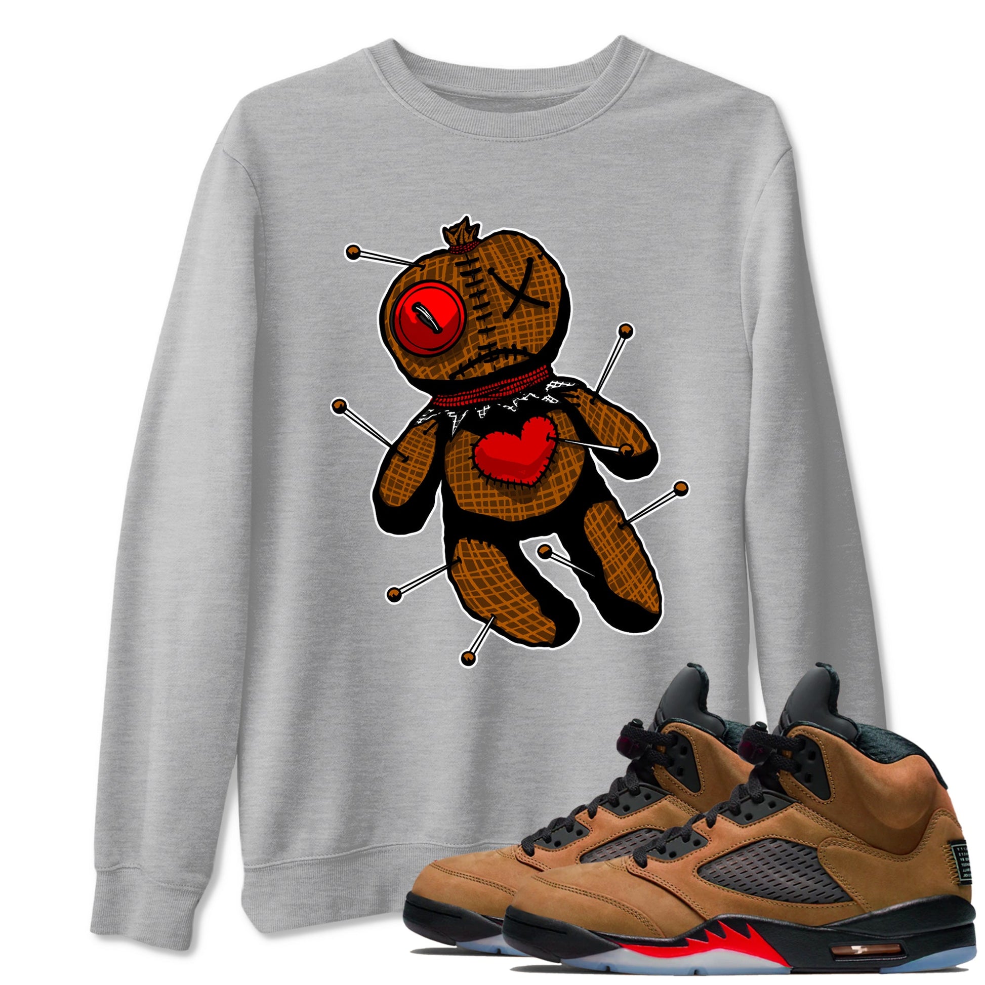 5s Archaeo Brown shirts to match jordans Linen Voodoo Doll unique Halloween sneaker tee Air Jordan 5 Archaeo Brown SNRT Sneaker Release Tees unisex cotton Heather Grey 1 crew neck shirts