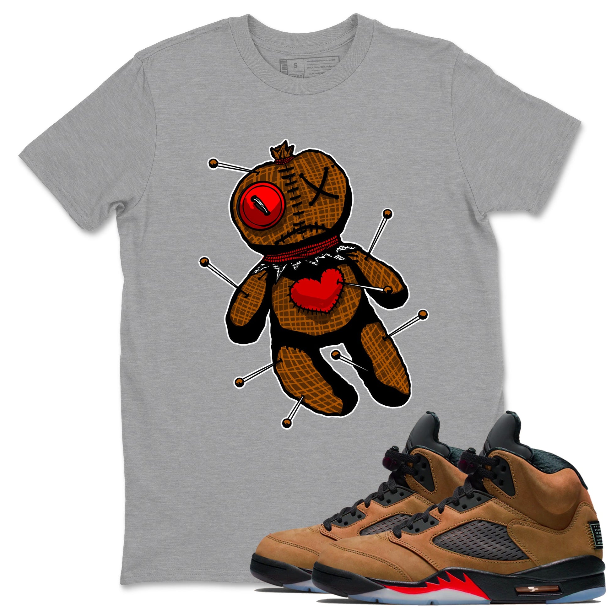 5s Archaeo Brown shirts to match jordans Linen Voodoo Doll unique Halloween sneaker tee Air Jordan 5 Archaeo Brown SNRT Sneaker Release Tees unisex cotton Heather Grey 1 crew neck shirts