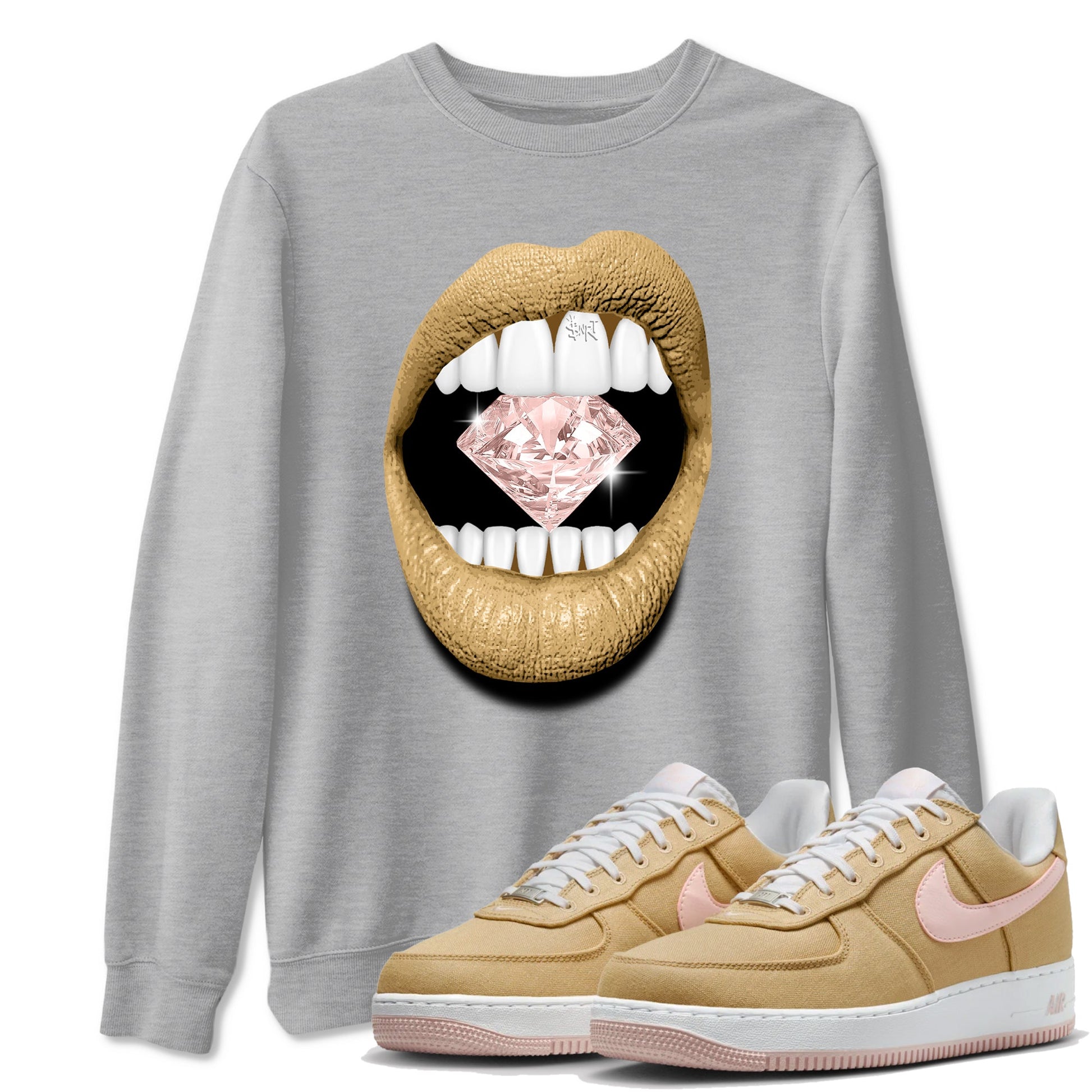 Air Force 1 Low Linen shirts to match jordans Lips Diamond sneaker match tees Air Force 1 Linen Graphic Shirts To Match AF1 SNRT Sneaker Tees unisex cotton Heather Grey 1 shirts